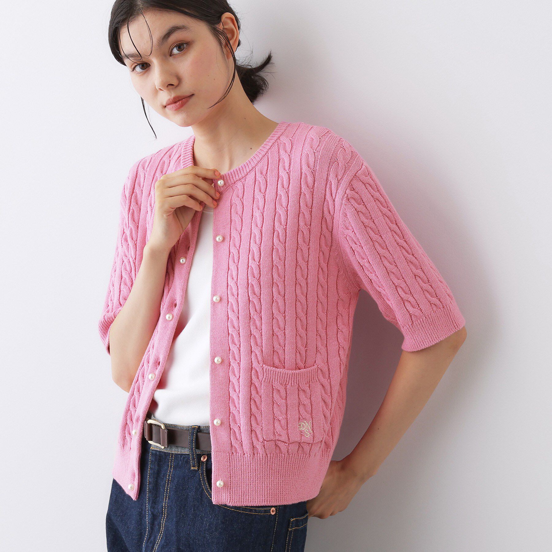Dessin「ケーブルカーディガン」|カーディガン|ピンク(073)