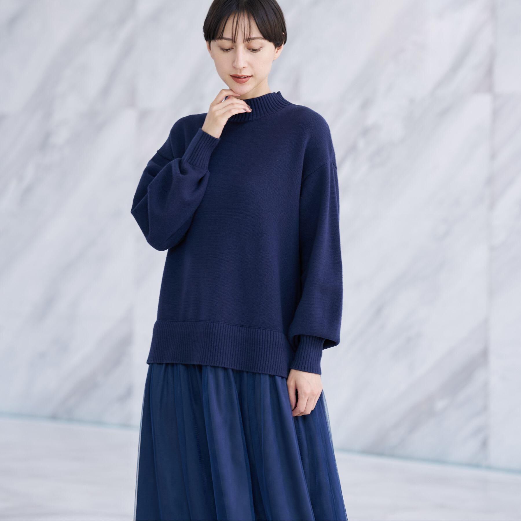 Dessin「【洗える】ニットチュールドッキングワンピース」|ワンピース|