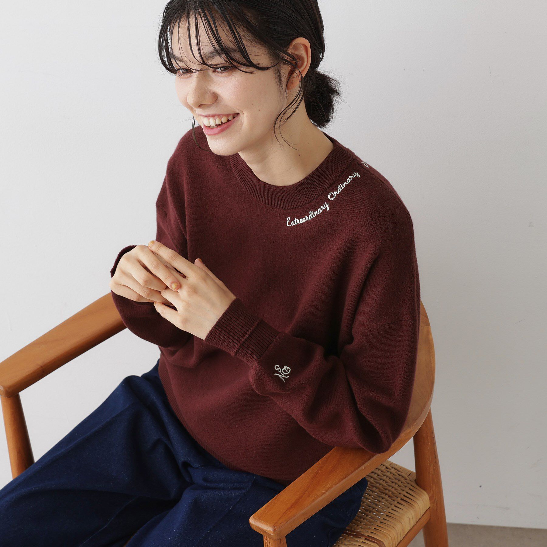 Dessin「【洗える】刺繍入りジャカードニット」|ニット・セーター|