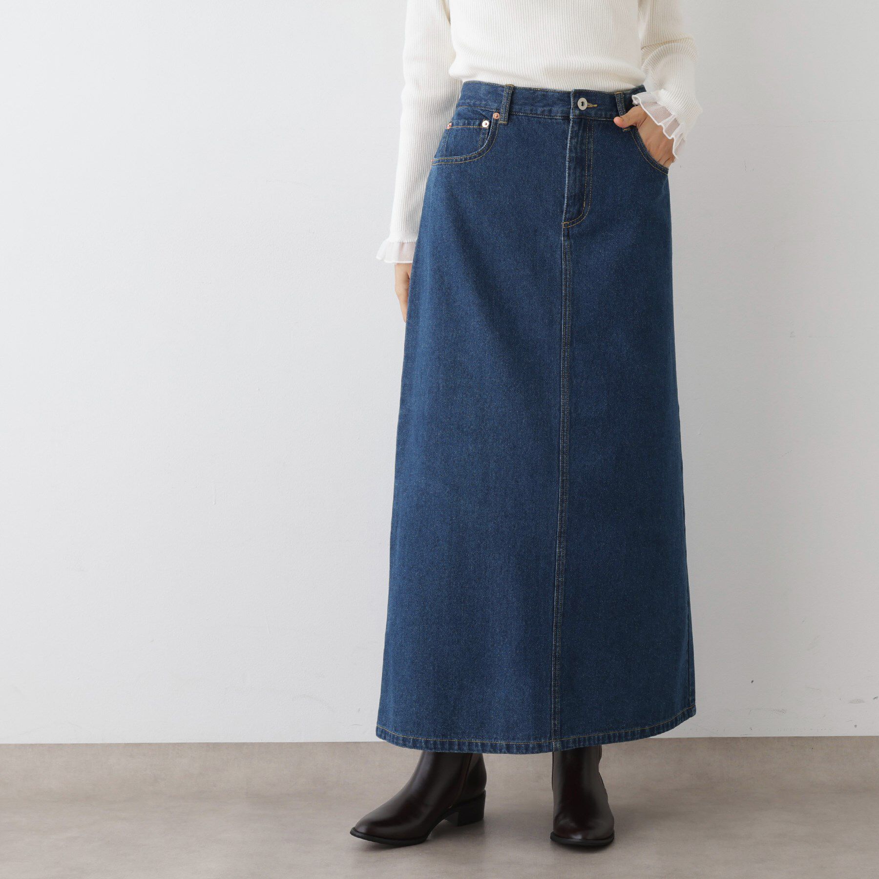 Dessin「【2WAY・洗える】デニムジャンパースカート」|スカート|