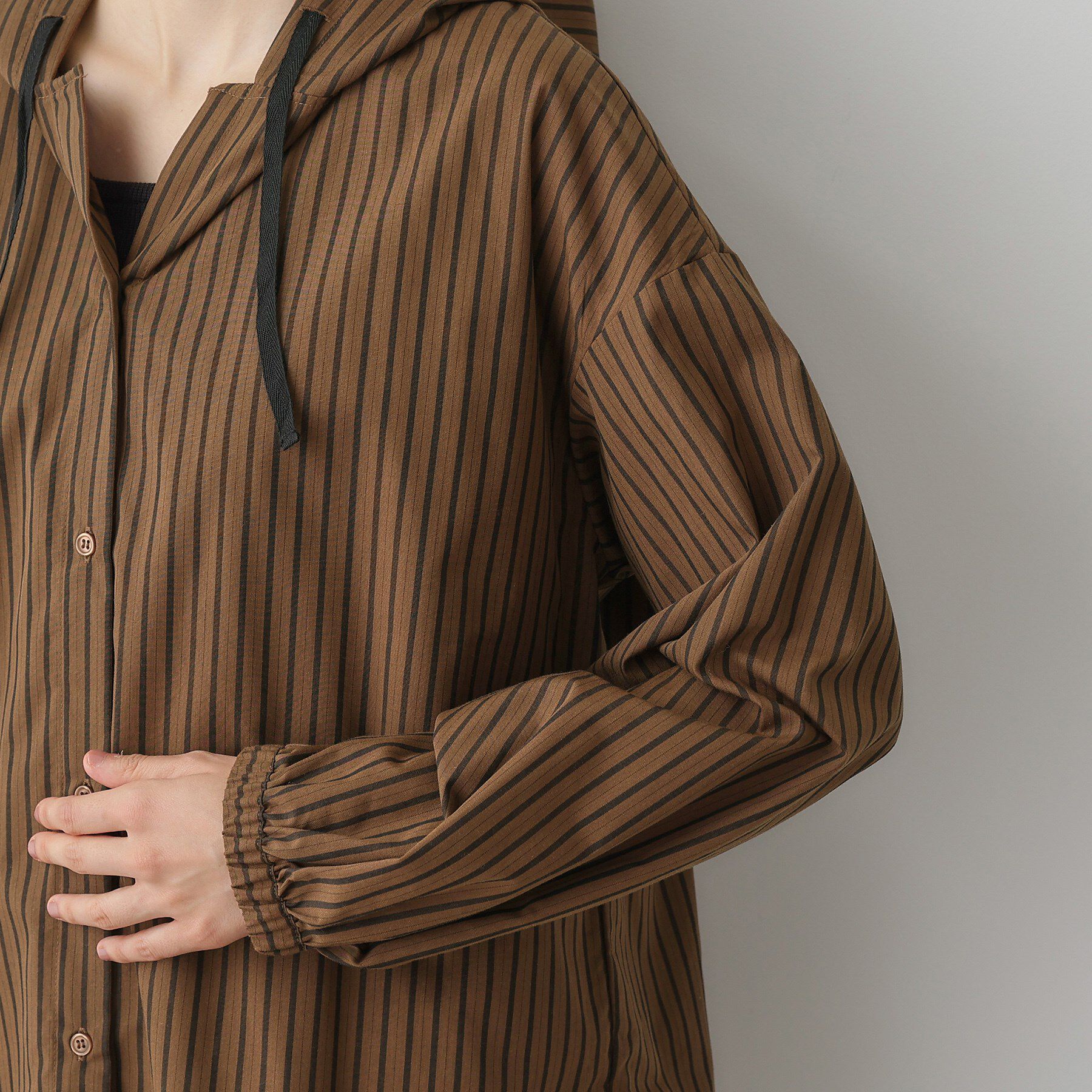 Dessin「【洗える】ストライプフードブラウス」|シャツ・ブラウス|