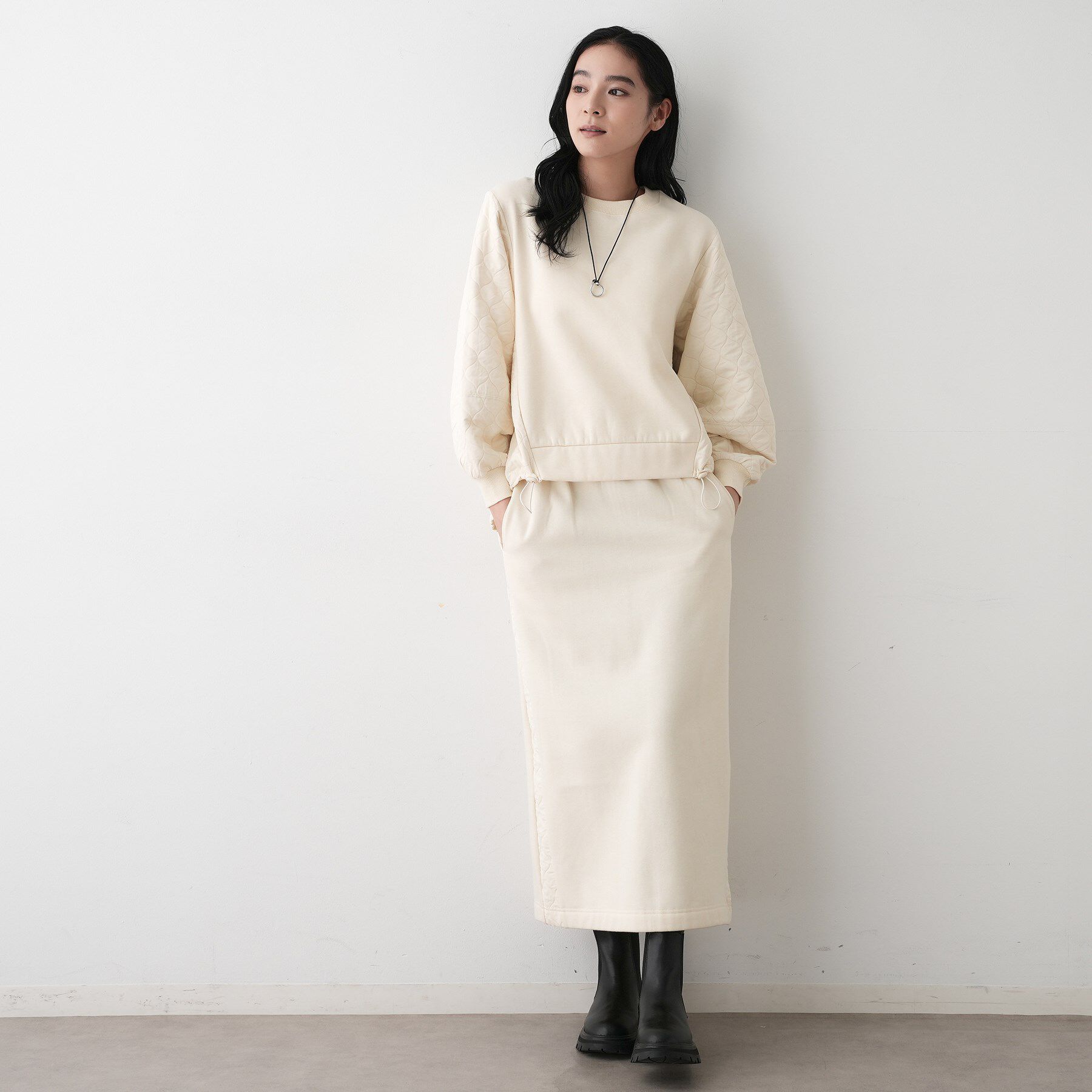 Dessin「【セットアップ可/洗える】裏毛キルトトップス」|Tシャツ・カットソー|