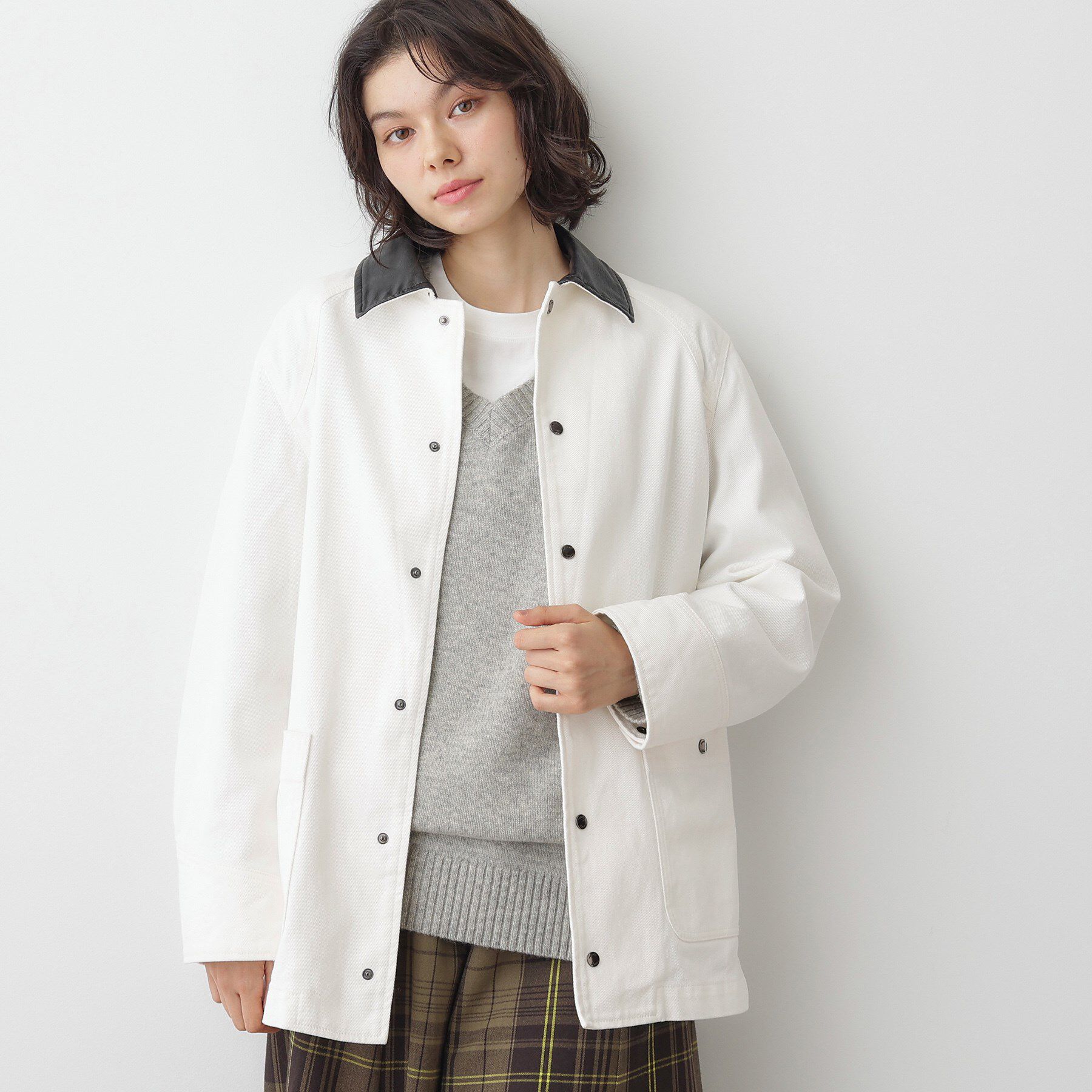 Dessin「【ユニセックス/洗える】バイカラージャケット」|デニムジャケット|