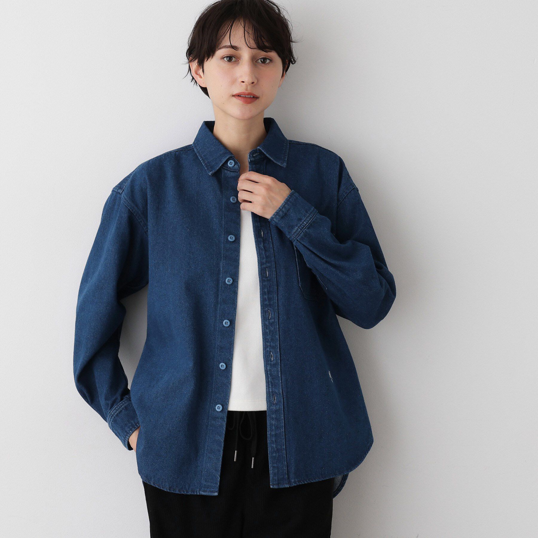 Dessin「【ユニセックス/洗える】10OZコットンデニムシャツ」|シャツ・ブラウス|