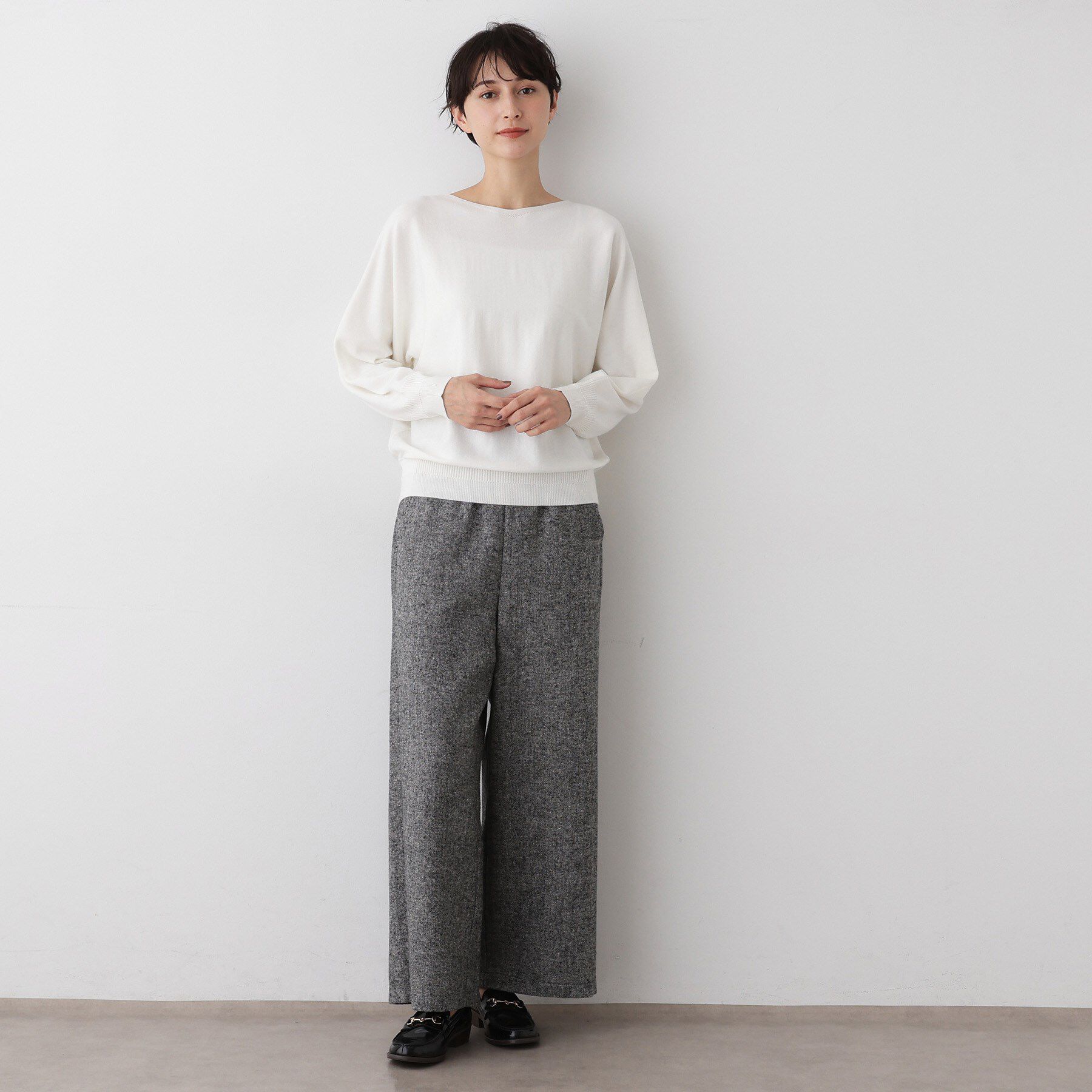 Dessin「【洗える】ウールブレンド後ろボタンニット」|ニット・セーター|