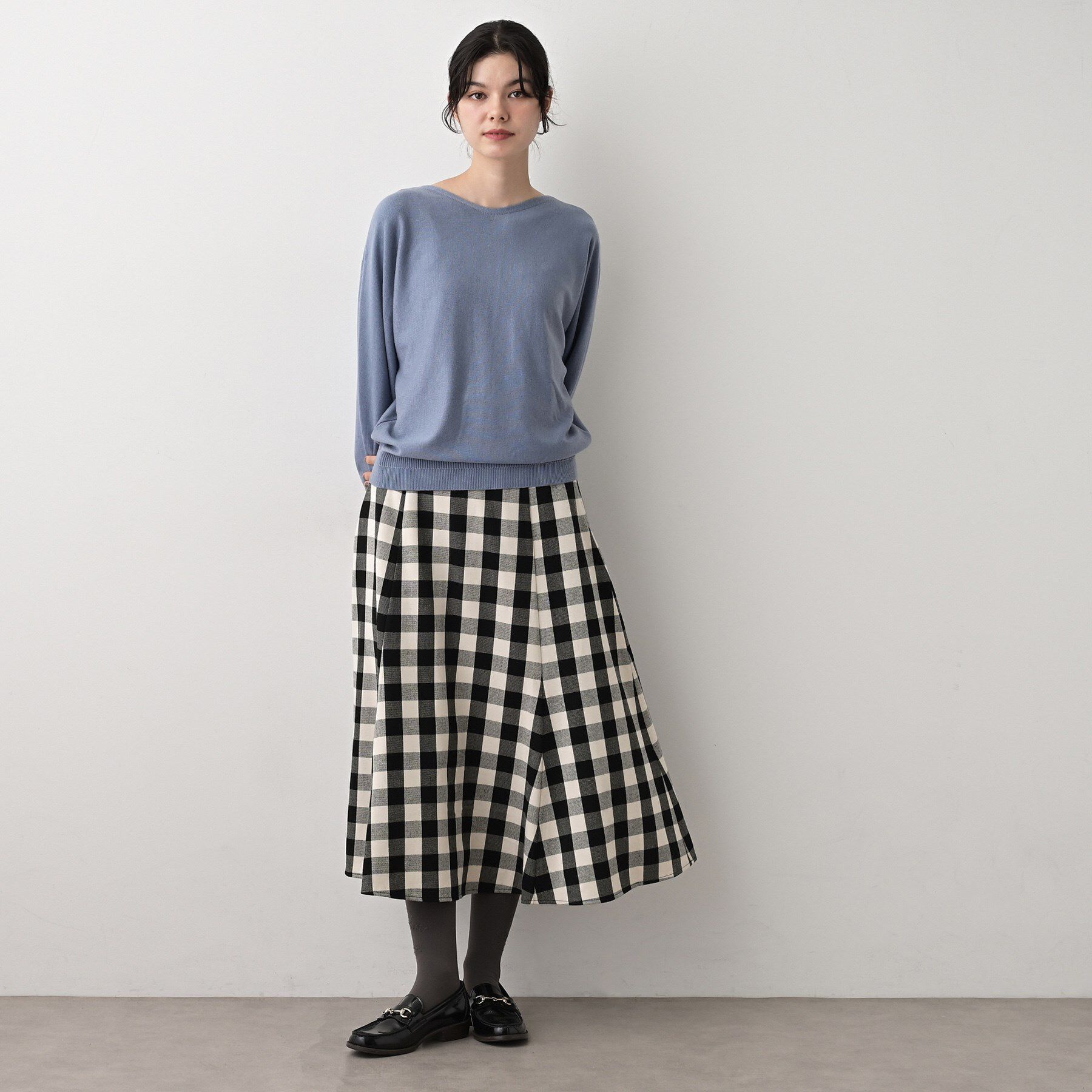 Dessin「【洗える】チェック柄起毛フレアスカート」|スカート|