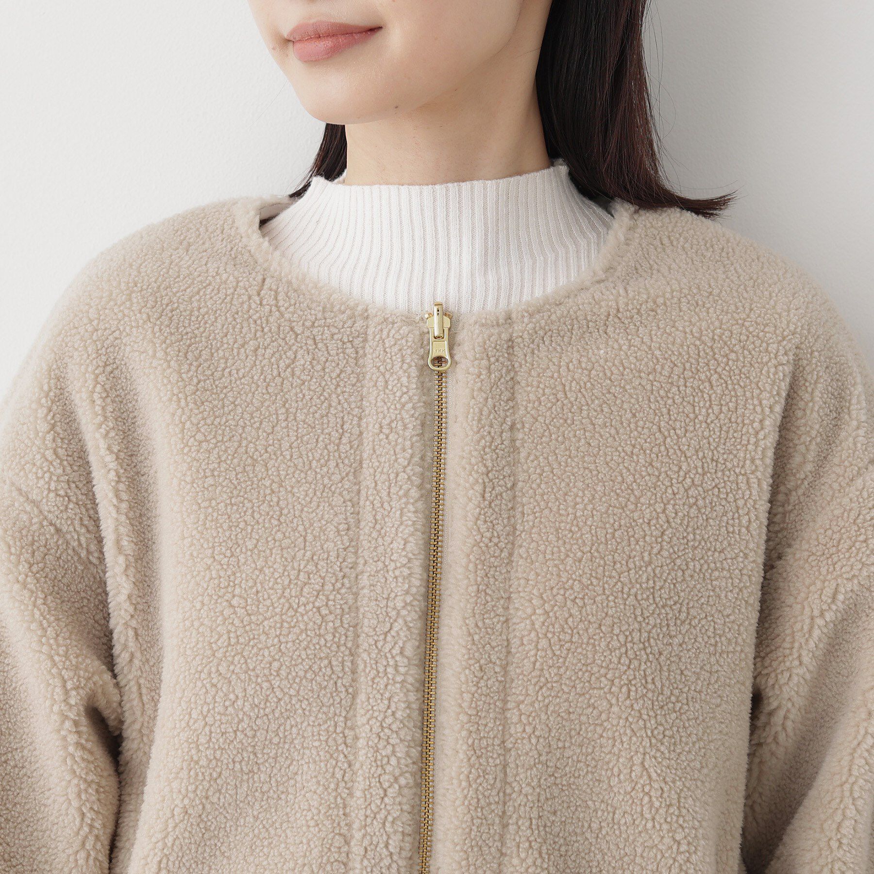 Dessin「【2WAY】リバーシブルタフタボアアウター」|ノーカラージャケット|