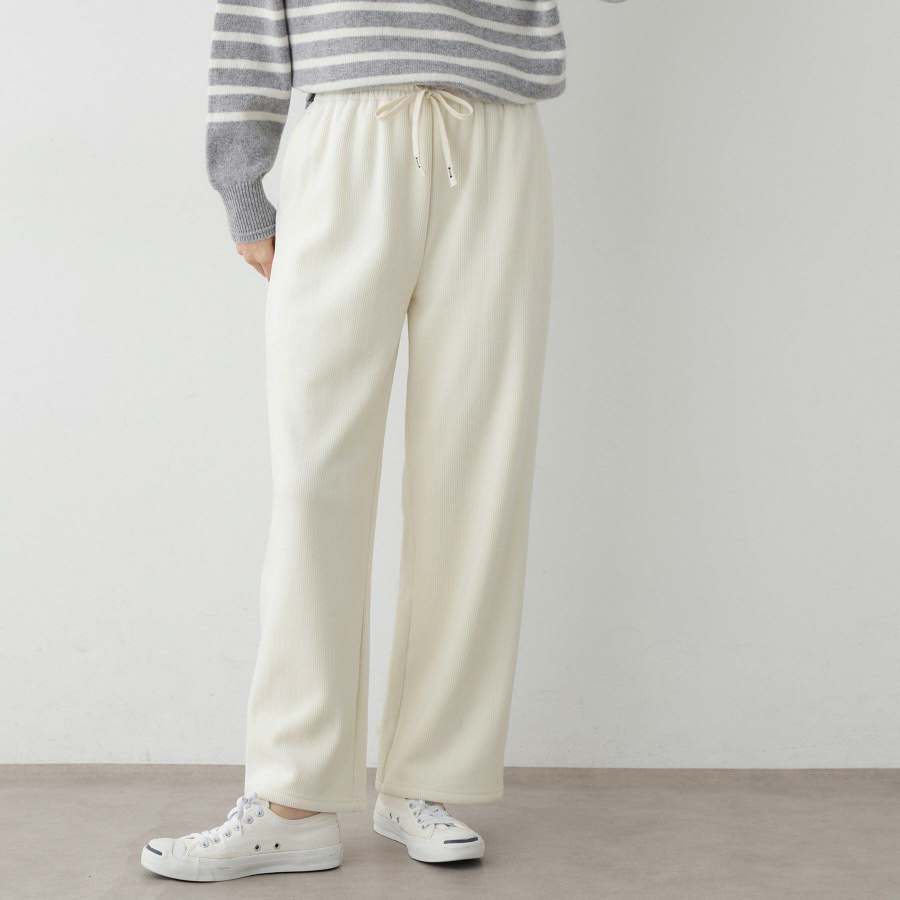 Dessin「【洗える/ウエストゴム】裏起毛コーデュロイイージーパンツ」|その他|