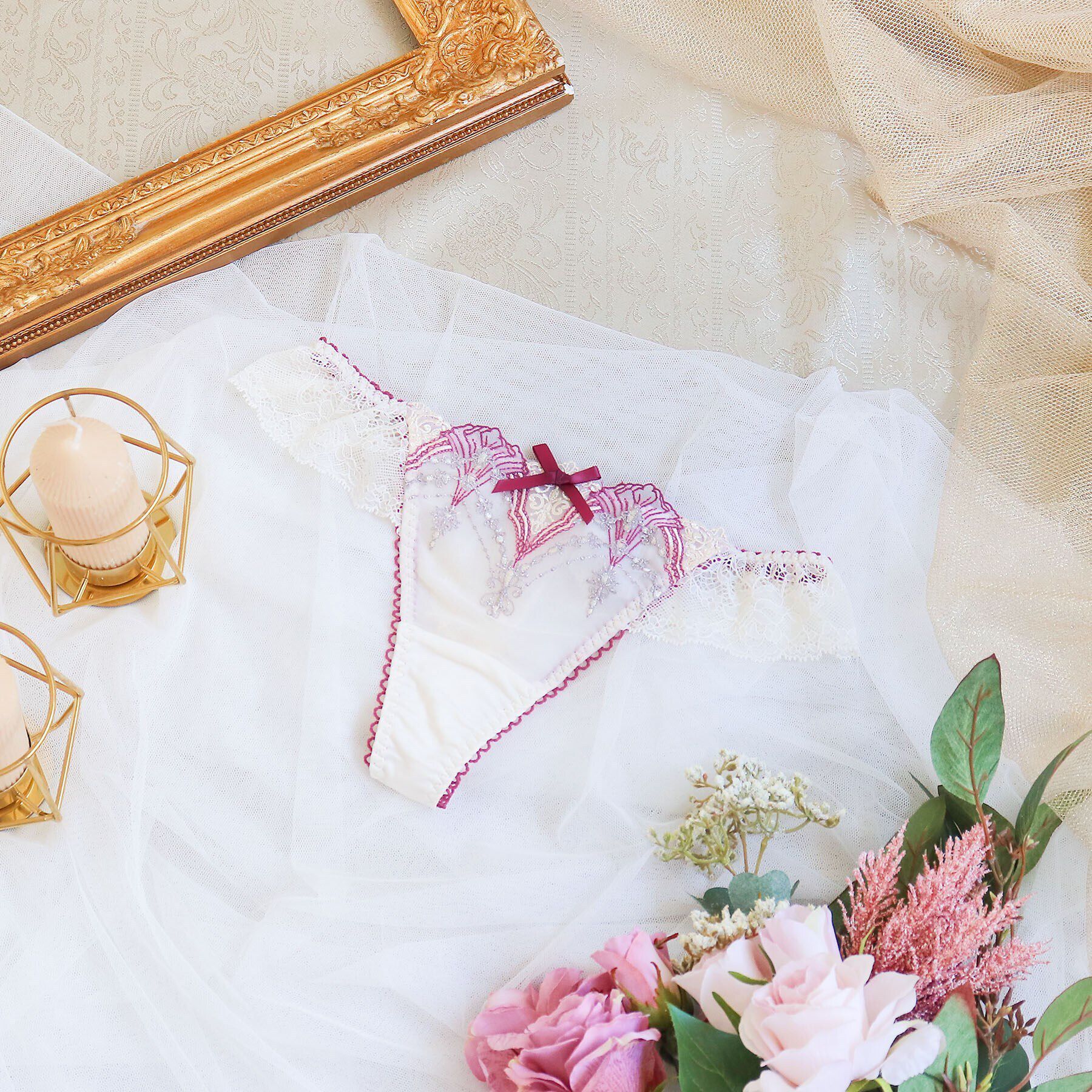 Risa Magli「シェール Tバックショーツ」|インナー|ローズ(062)