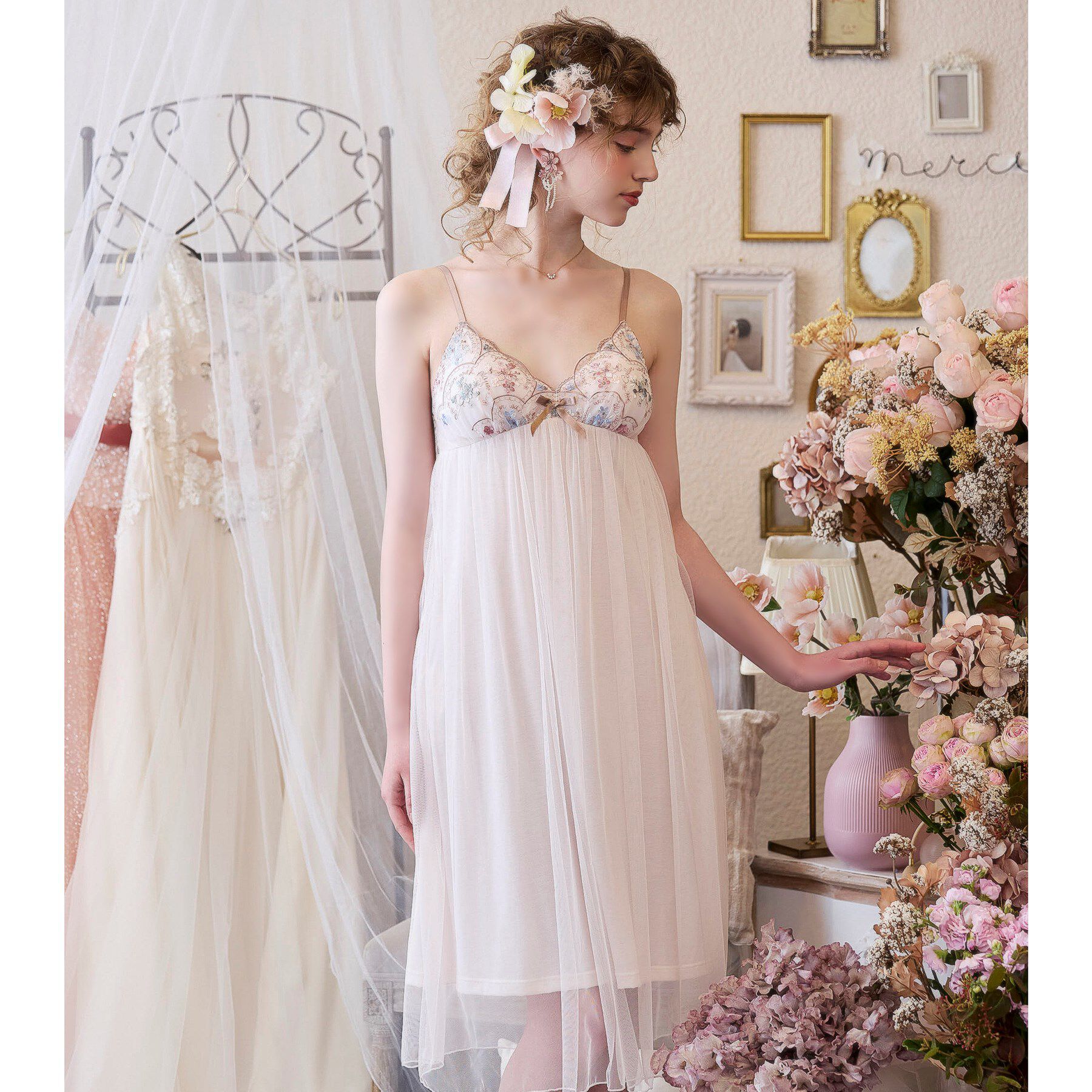 Risa Magli「フェリーチェ カップ付マキシワンピース」|インナー|