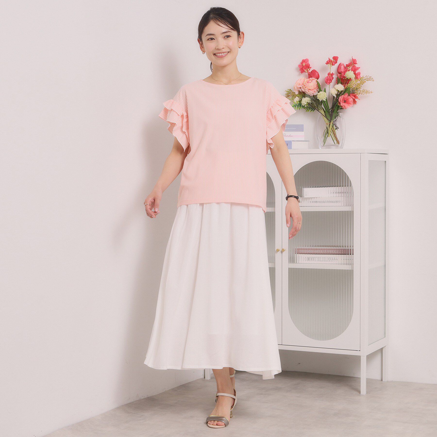 ITS&rsquo;DEMO「【洗濯機OK】カットサッカー袖フリルトップス」|Tシャツ・カットソー|