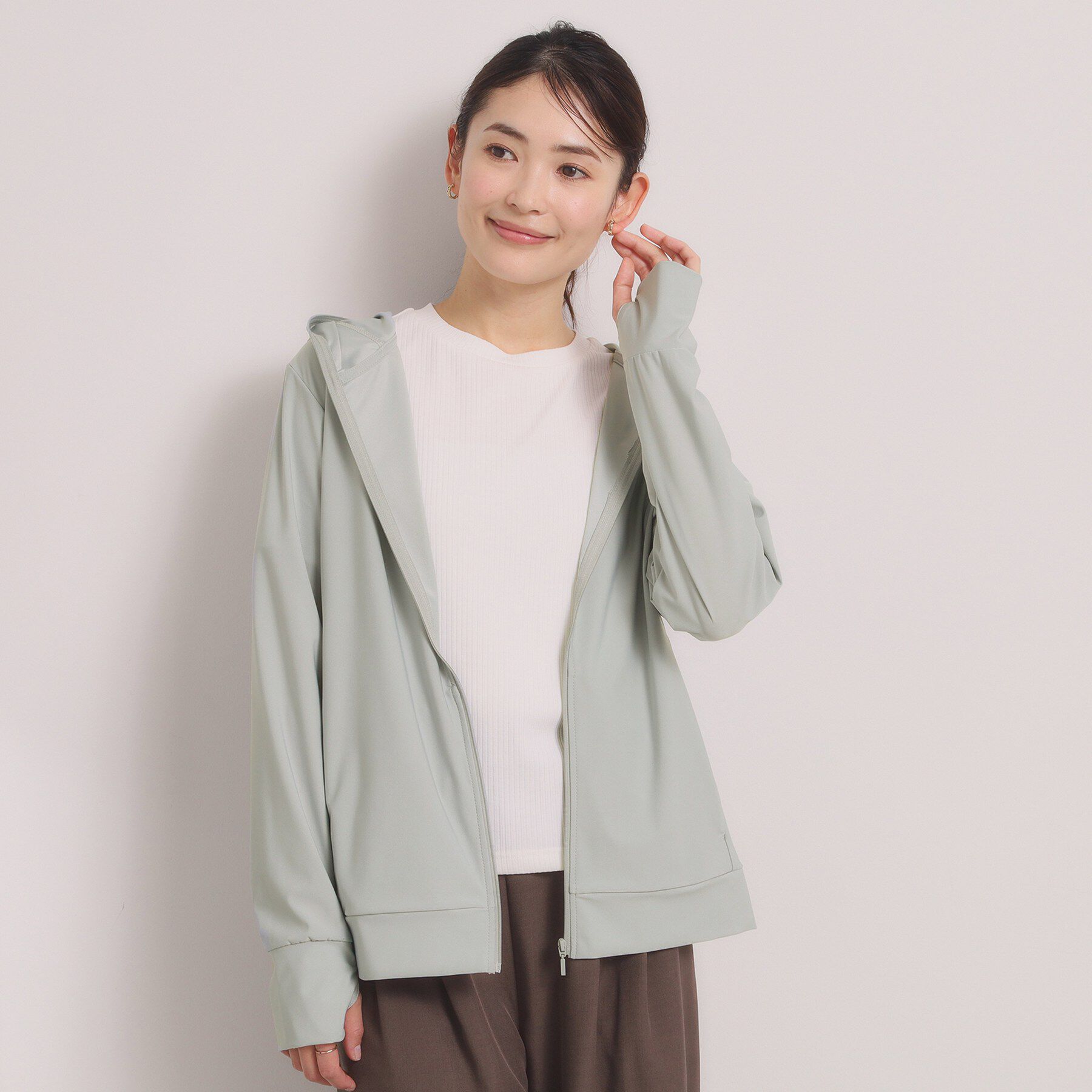 ITS&rsquo;DEMO「【遮熱／UVケア／接触冷感／吸水速乾】本気のUV対策多機能パーカー」|パーカー|ミントグリーン(02