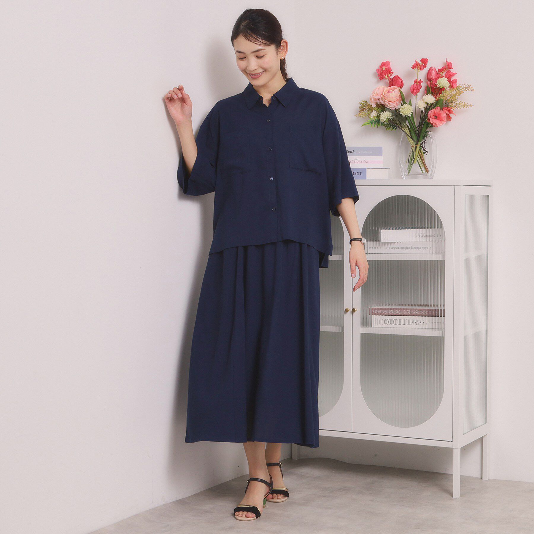 ITS&rsquo;DEMO「【手洗い可／セットアップ可】リネン混ポケット付きシャツ」|シャツ・ブラウス|