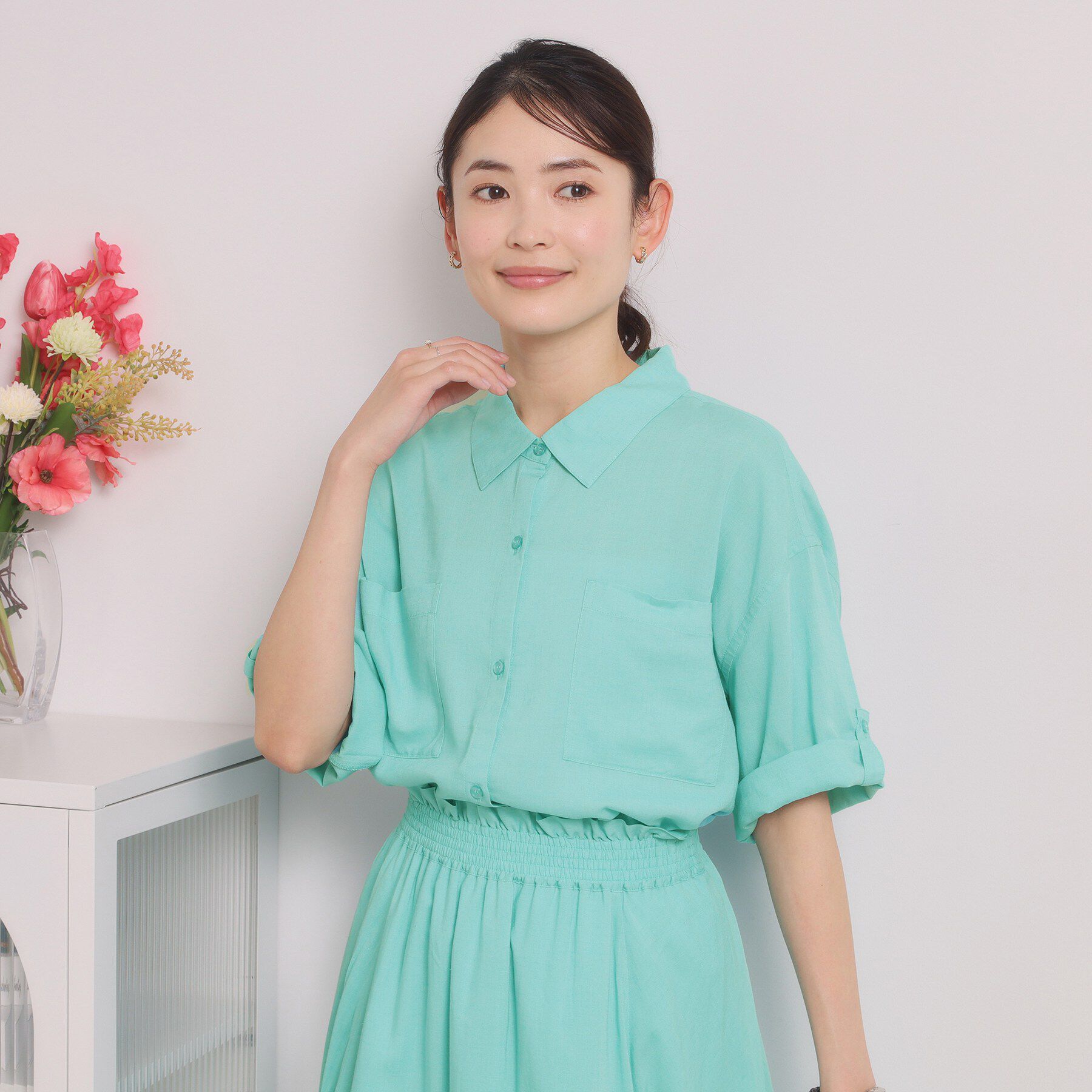 ITS&rsquo;DEMO「【手洗い可／セットアップ可】リネン混ポケット付きシャツ」|シャツ・ブラウス|