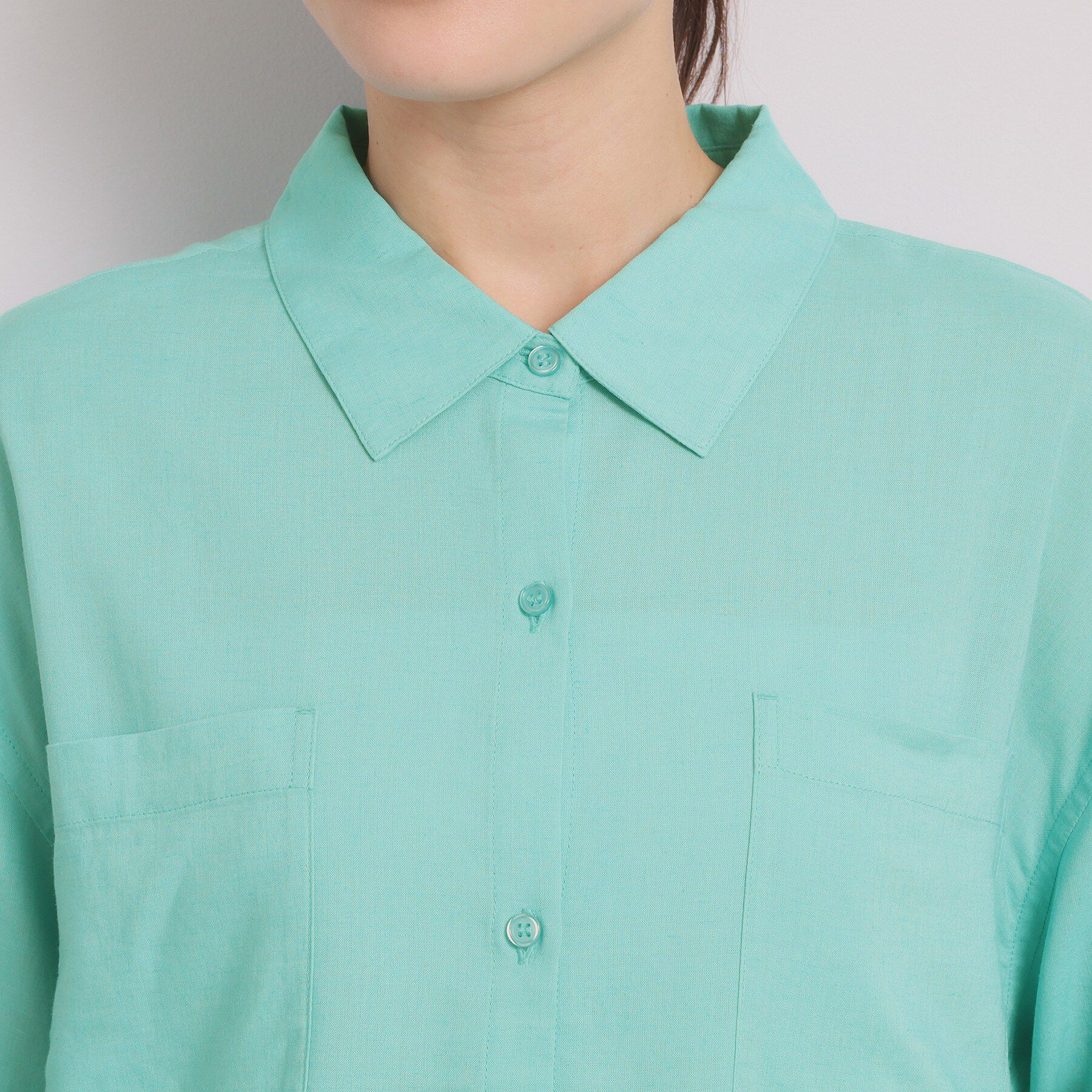 ITS&rsquo;DEMO「【手洗い可／セットアップ可】リネン混ポケット付きシャツ」|シャツ・ブラウス|