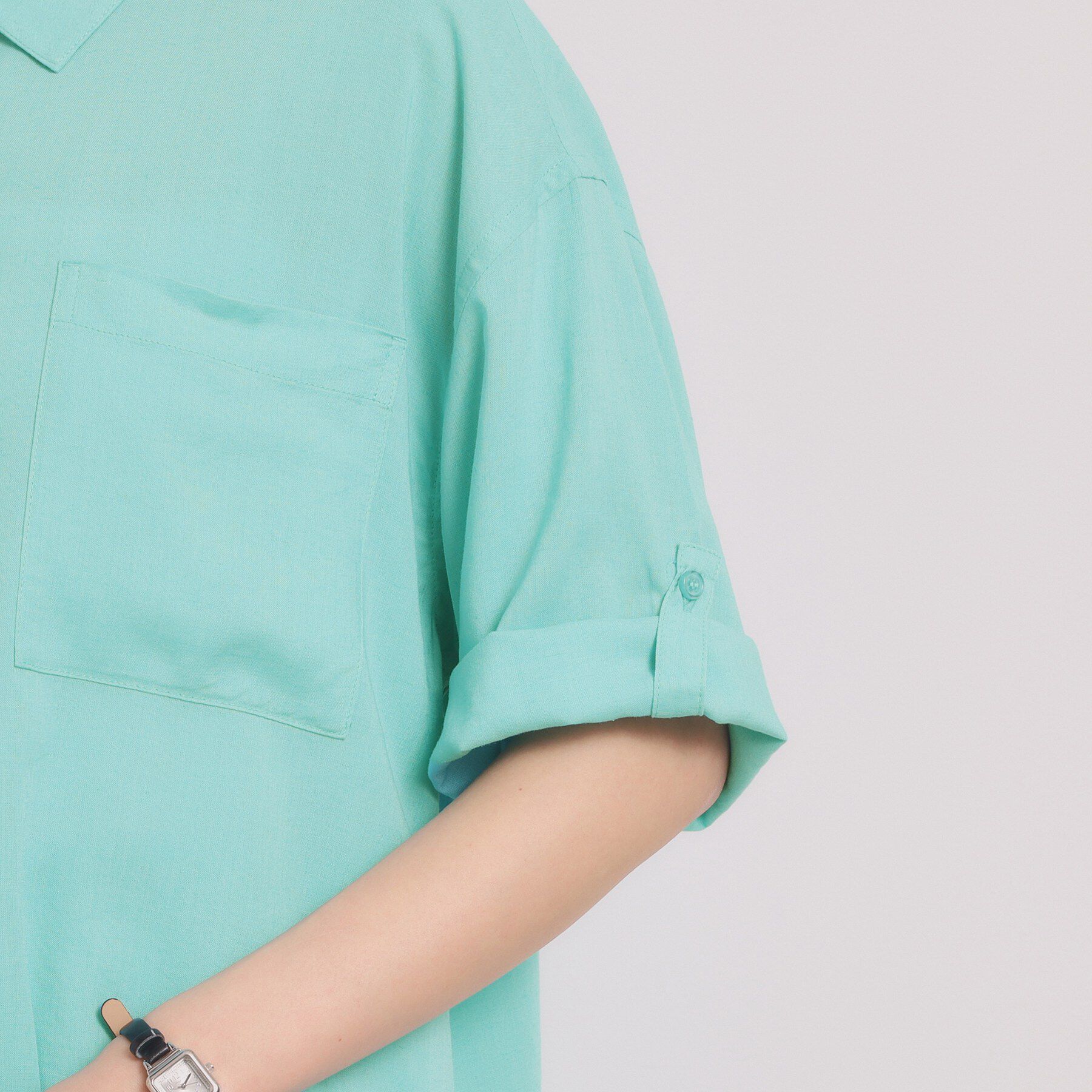 ITS&rsquo;DEMO「【手洗い可／セットアップ可】リネン混ポケット付きシャツ」|シャツ・ブラウス|