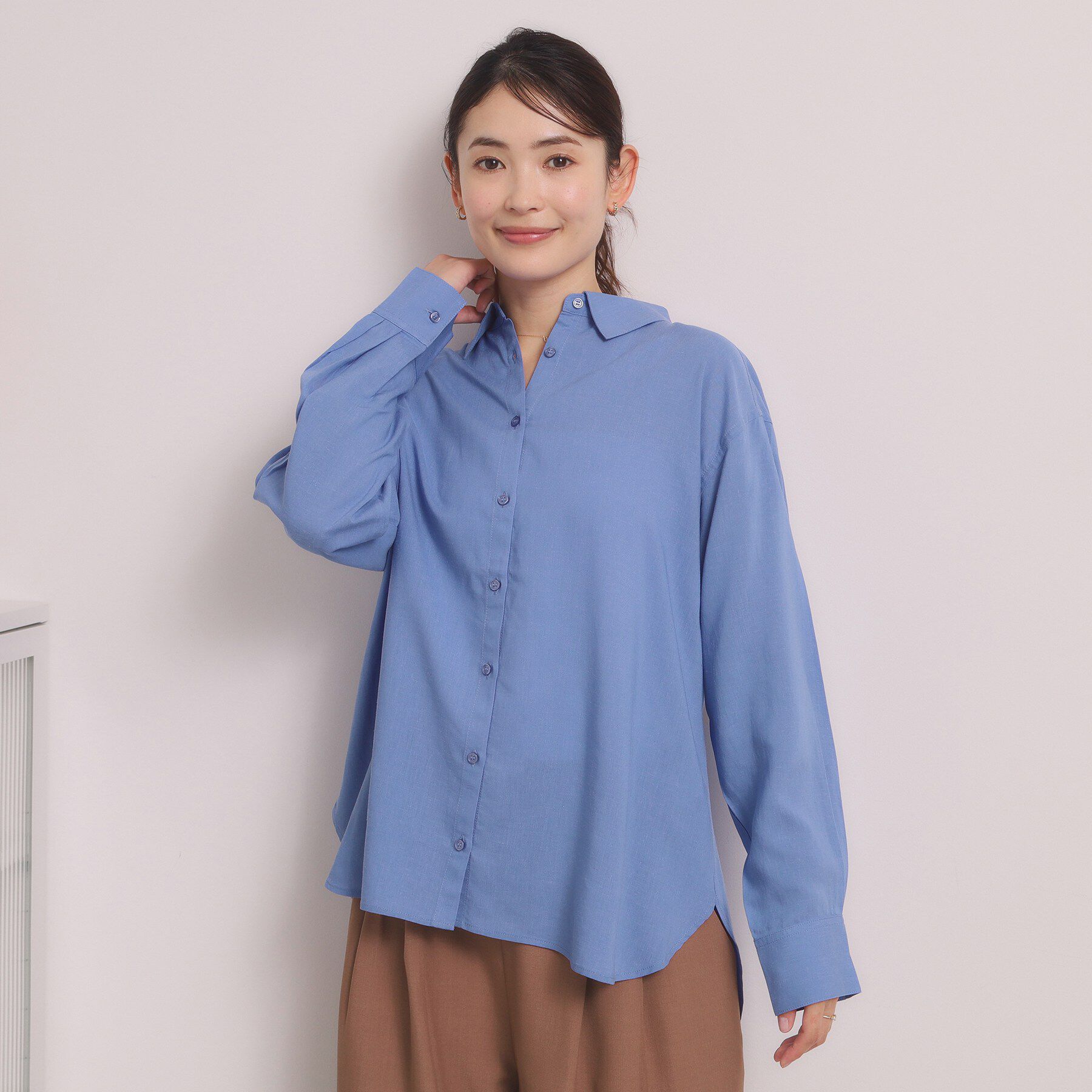 ITS&rsquo;DEMO「【手洗い可】リネン混ベーシックシャツ」|シャツ・ブラウス|