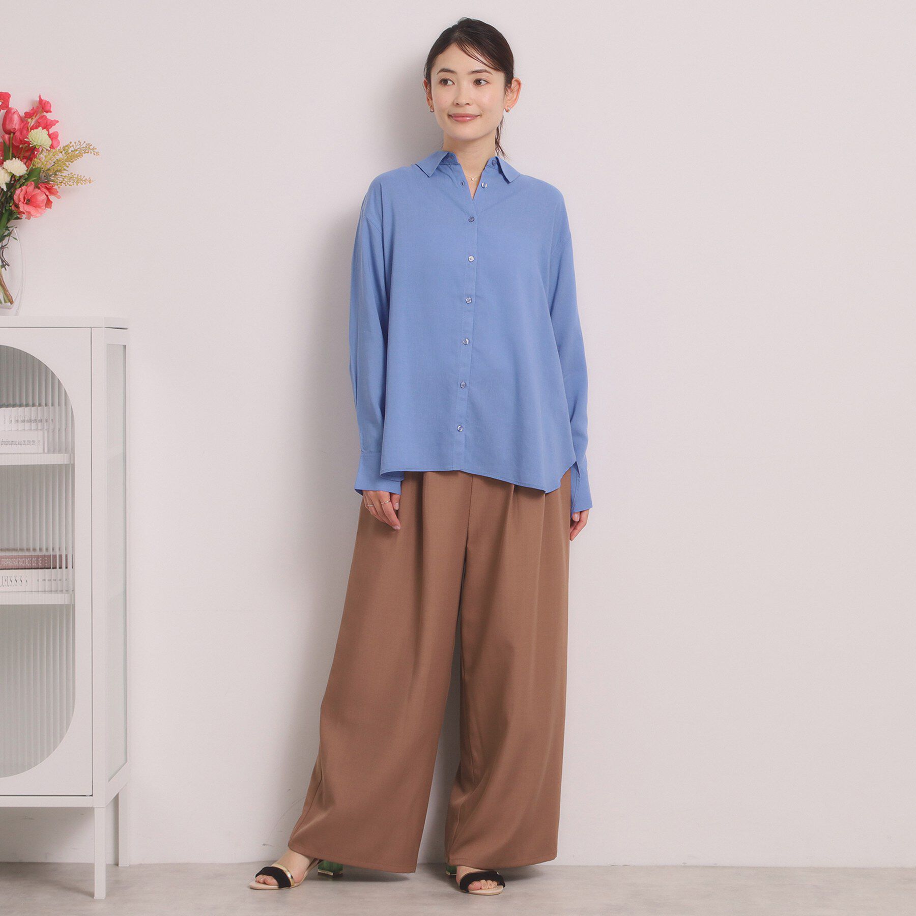 ITS&rsquo;DEMO「【手洗い可】リネン混ベーシックシャツ」|シャツ・ブラウス|