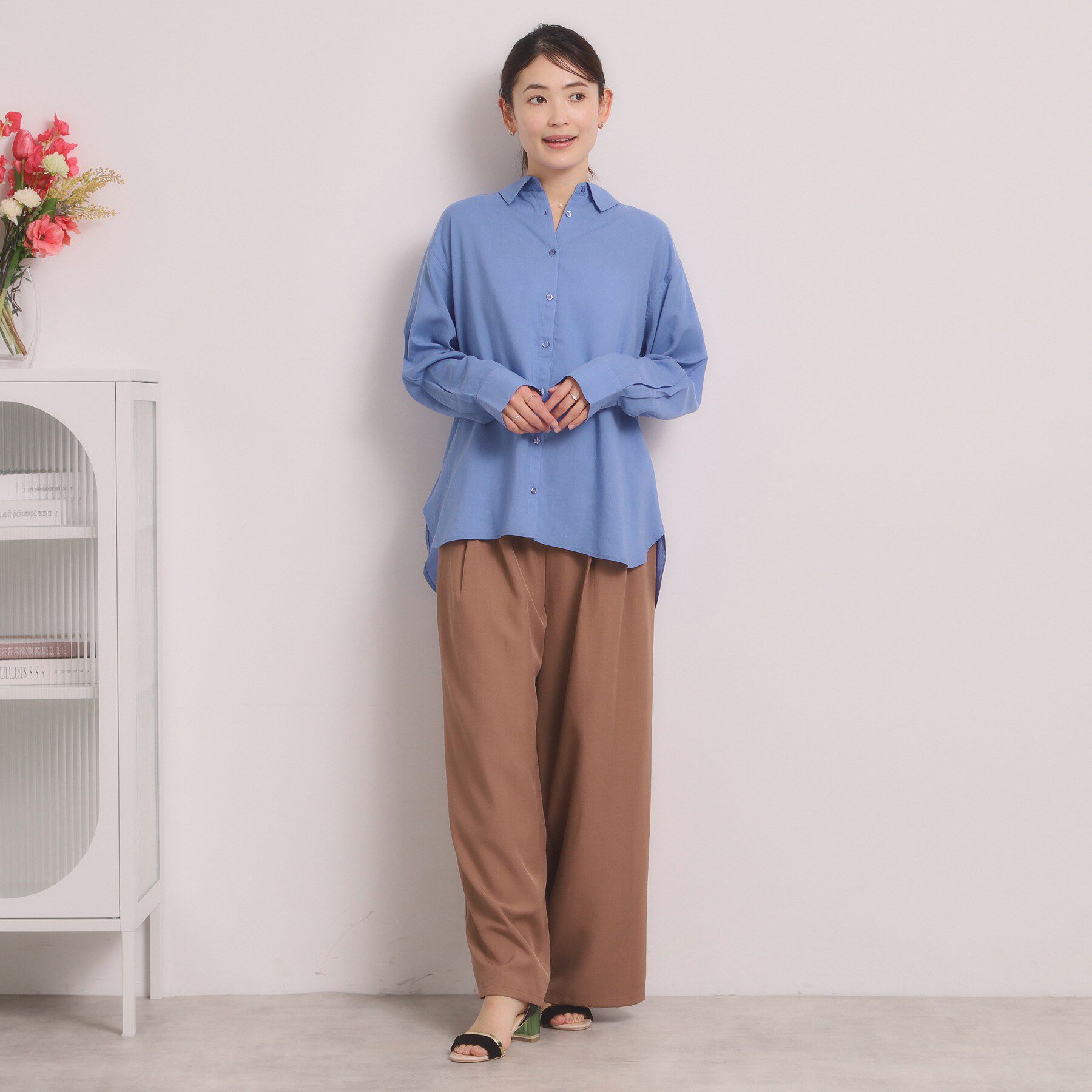 ITS&rsquo;DEMO「【手洗い可】リネン混ベーシックシャツ」|シャツ・ブラウス|