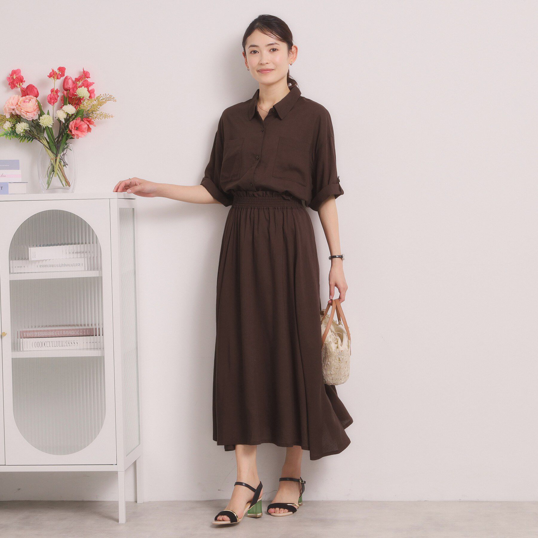 ITS&rsquo;DEMO「【手洗い可／セットアップ可】リネン混ギャザースカート」|スカート|