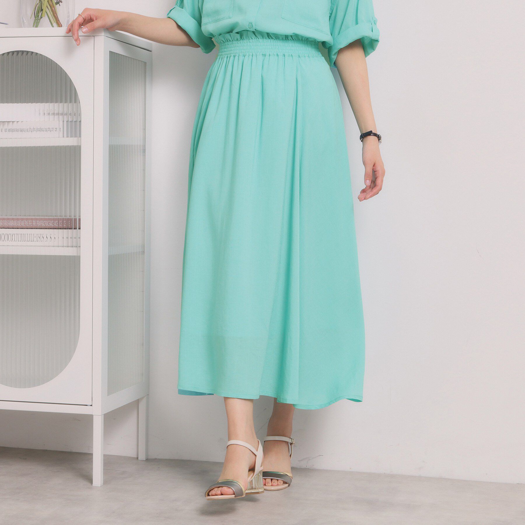 ITS&rsquo;DEMO「【手洗い可／セットアップ可】リネン混ギャザースカート」|スカート|