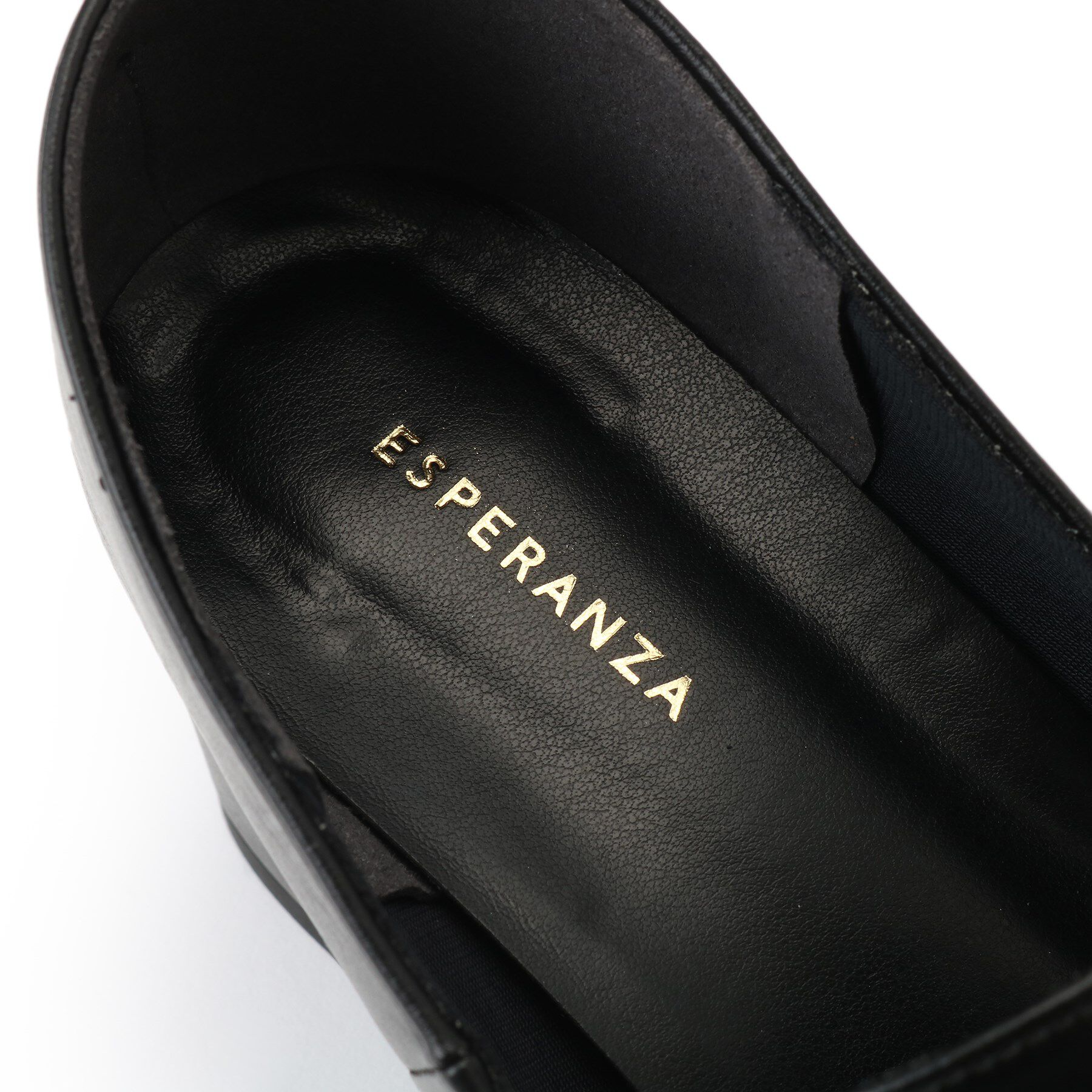 ESPERANZA「スクエアブロックヒールベルトローファー レイン対応」|パンプス|