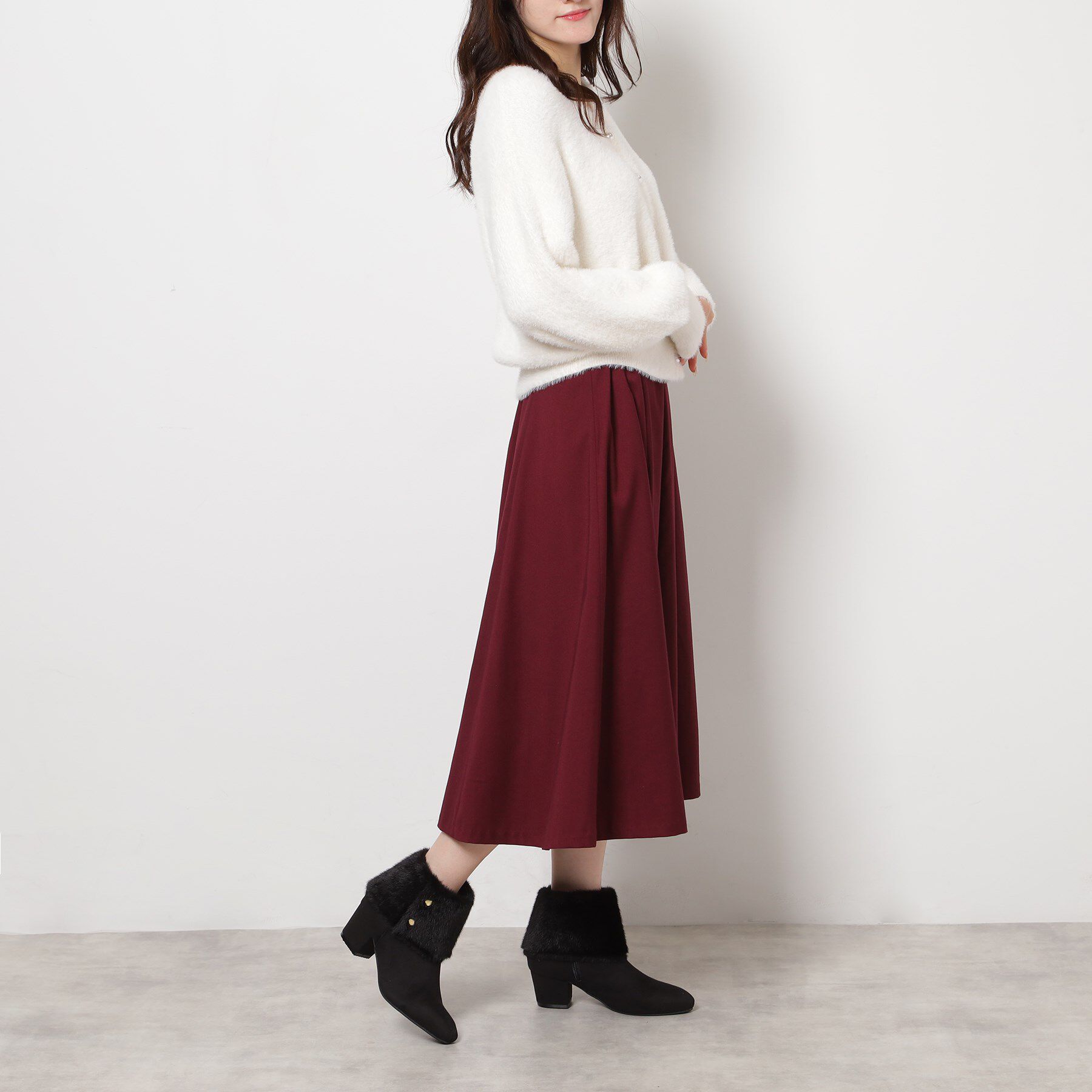 ESPERANZA「2WAYフェイクファー付きショートブーツ」|ショートブーツ|