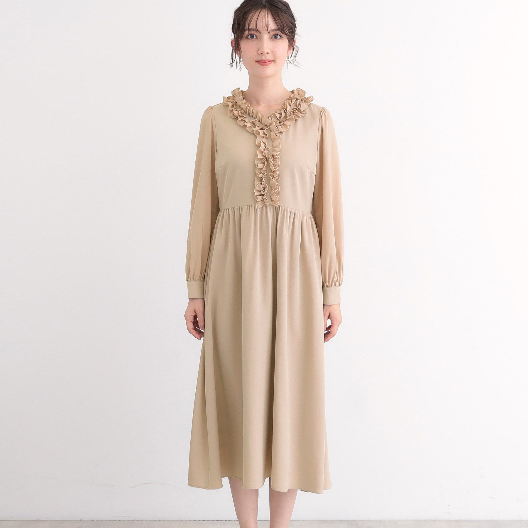 SunaUna「【フリル衿】フェミニンワンピース」|ワンピース|