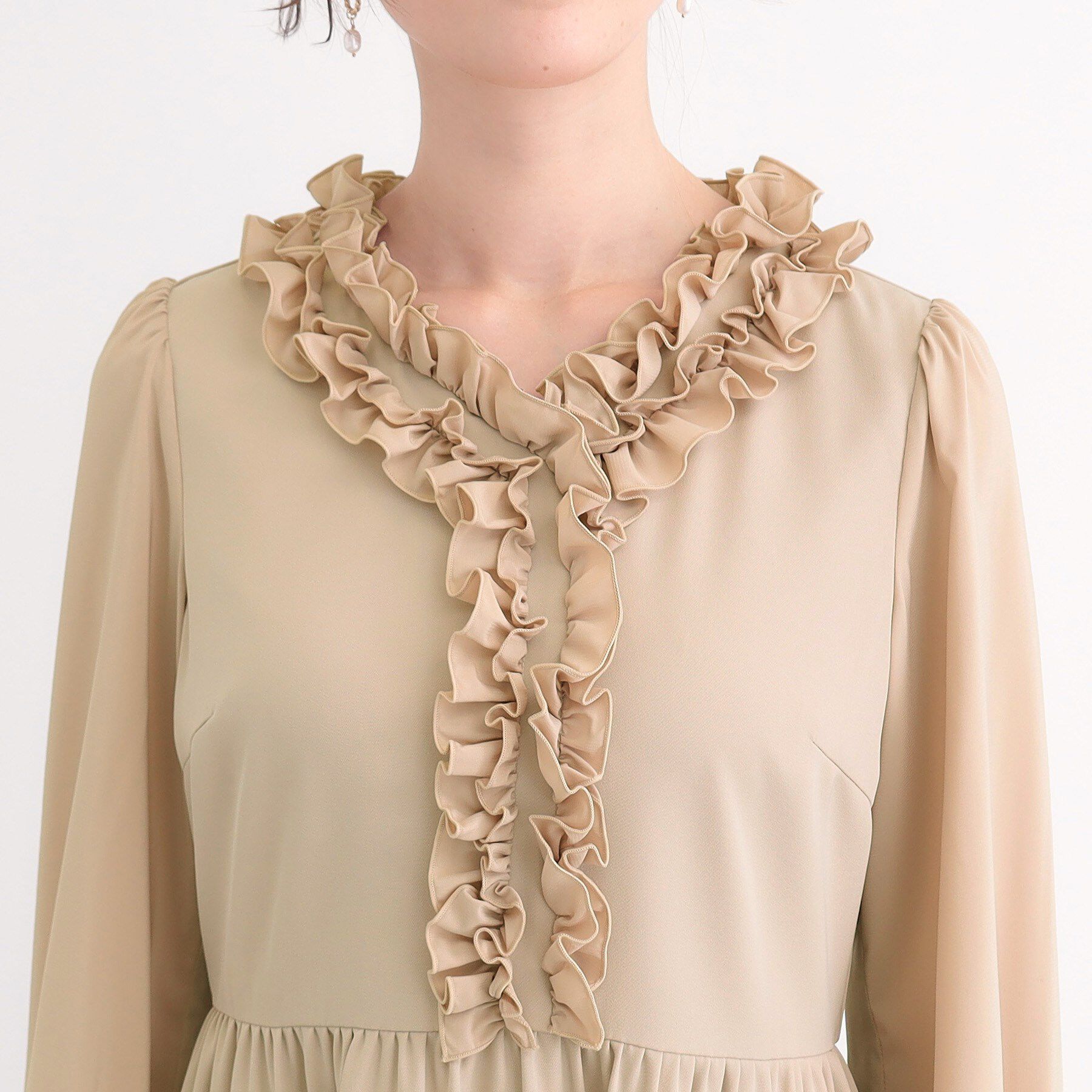 SunaUna「【フリル衿】フェミニンワンピース」|ワンピース|