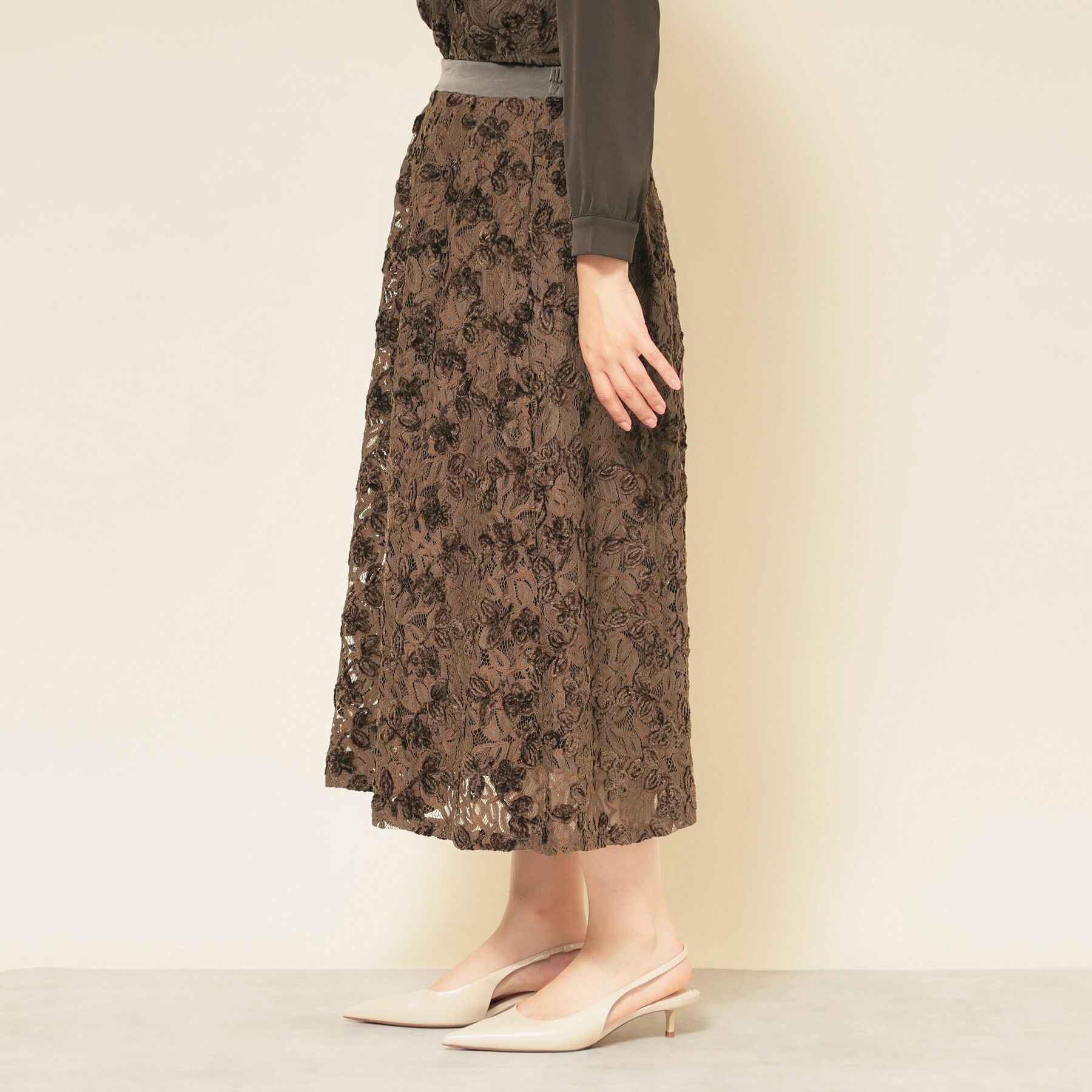 SunaUna「【モールレース／セットアップ可】ふんわりタックスカート」|スカート|