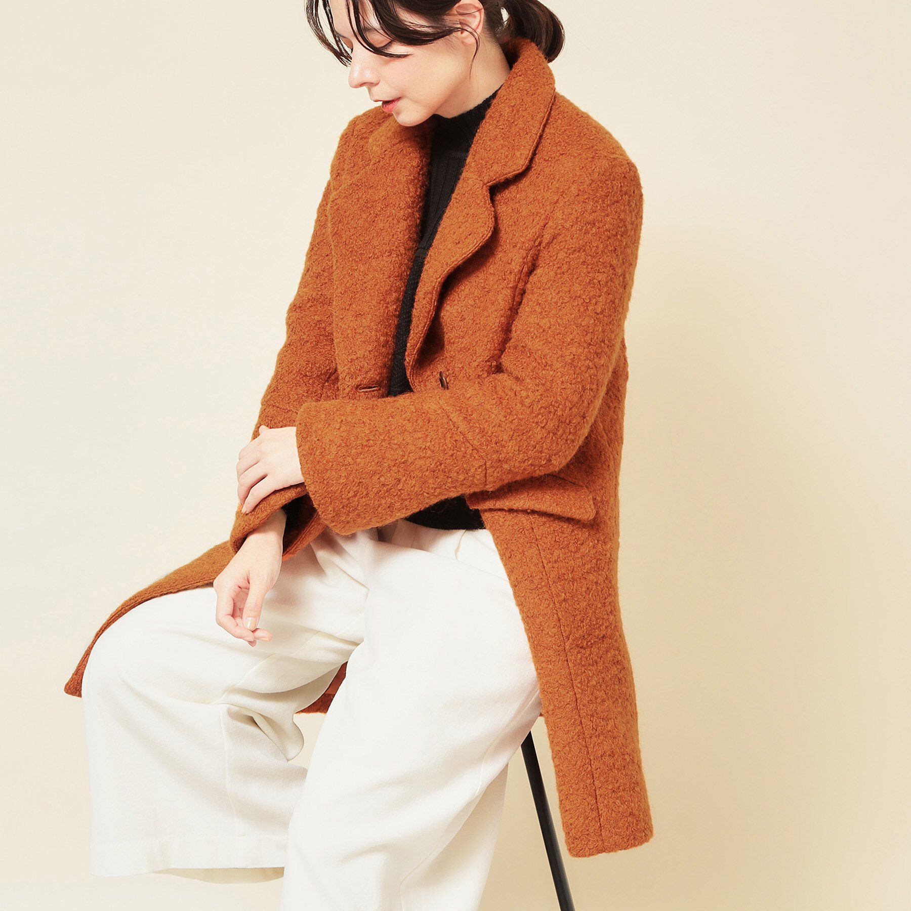 SunaUna「【COLLECTION LINE】ブークレーコート」|チェスターコート|