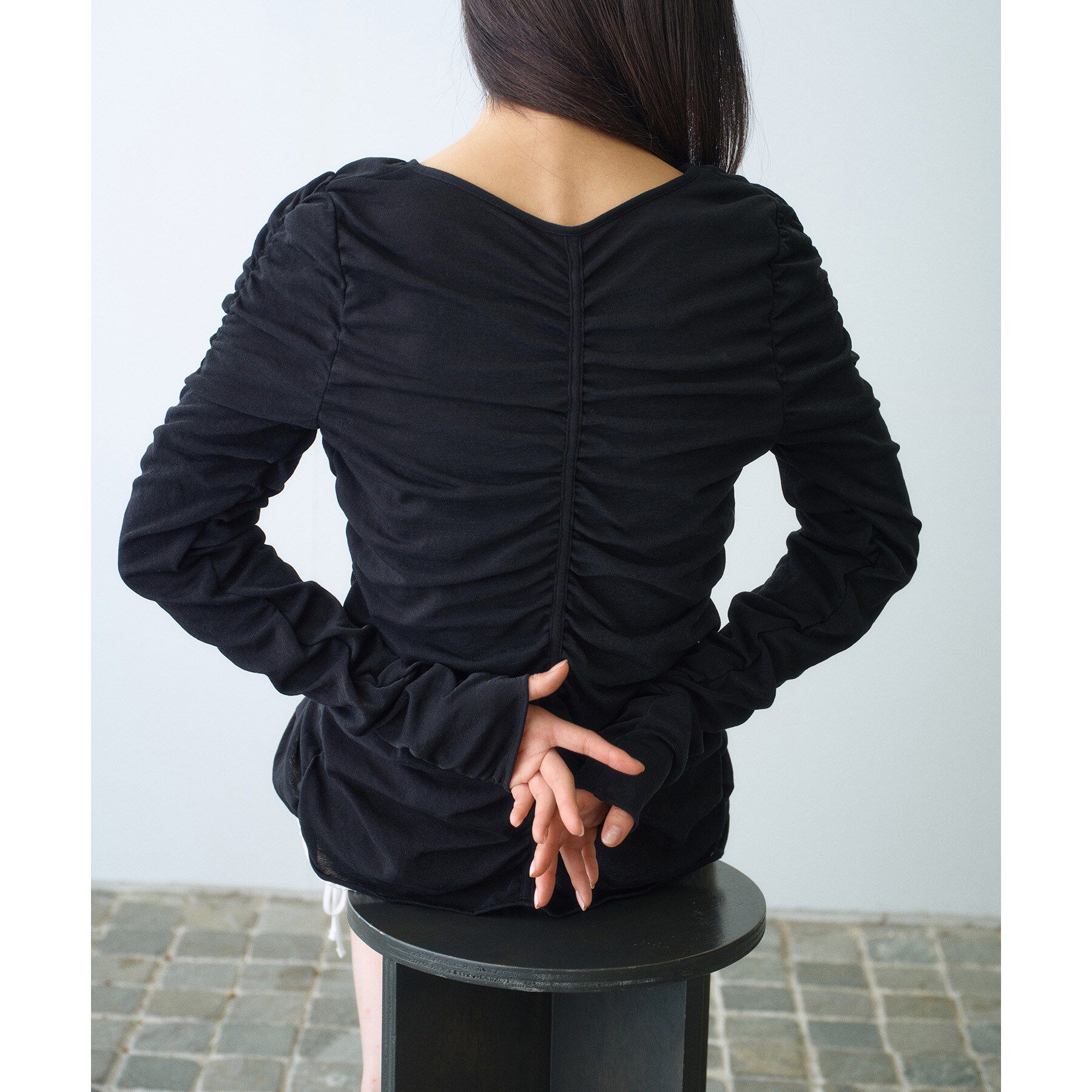 CODE A「sheer gather cardigan」|カーディガン|