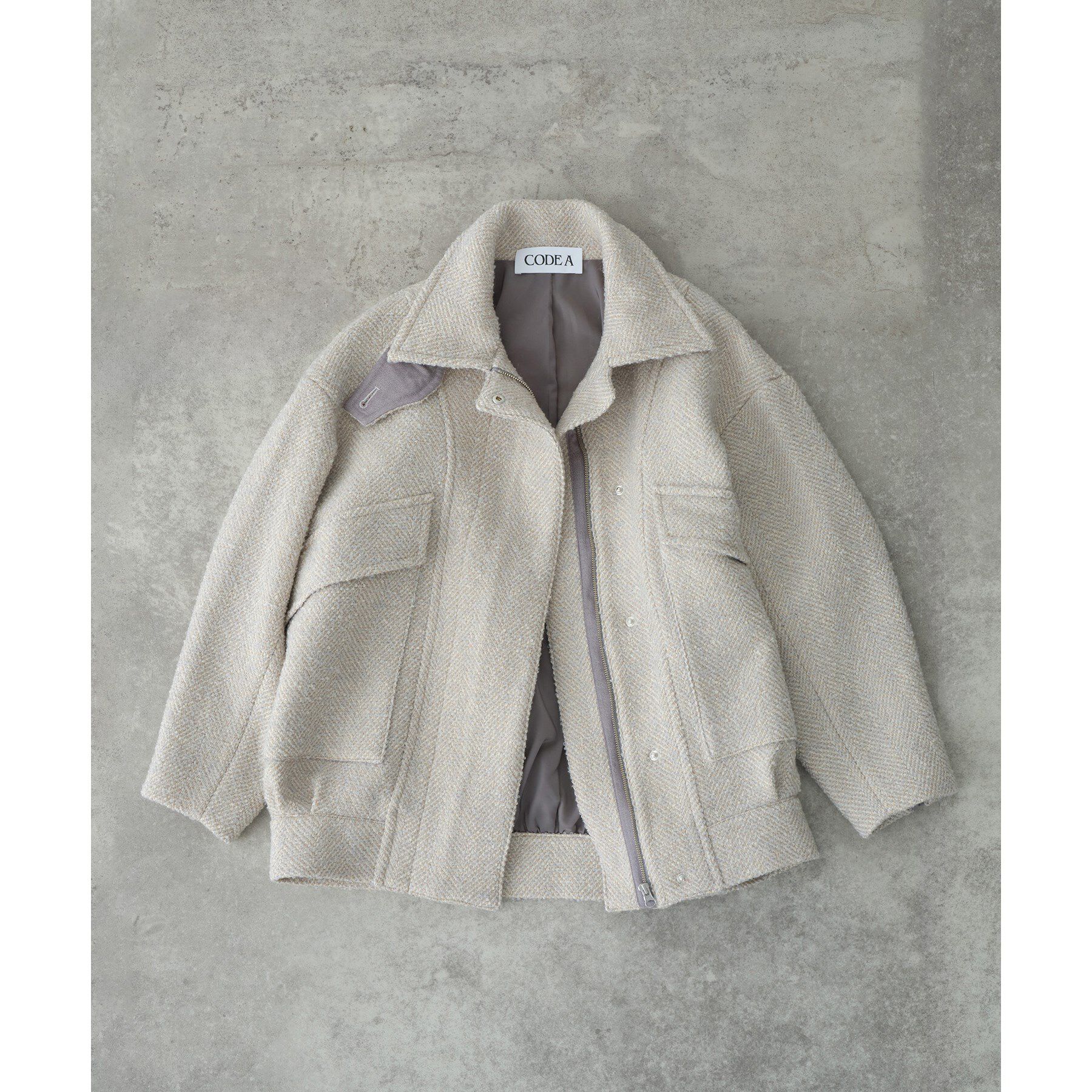CODE A「oversized tweed blouson」|ダウン|