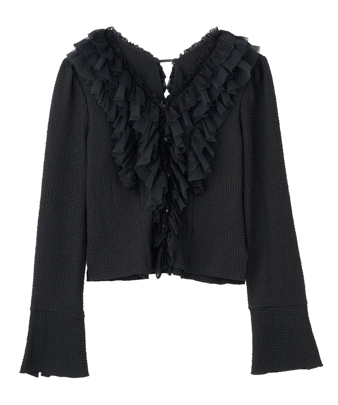 COCO DEAL「レースフリルカットジャカードトップス」|Tシャツ・カットソー|