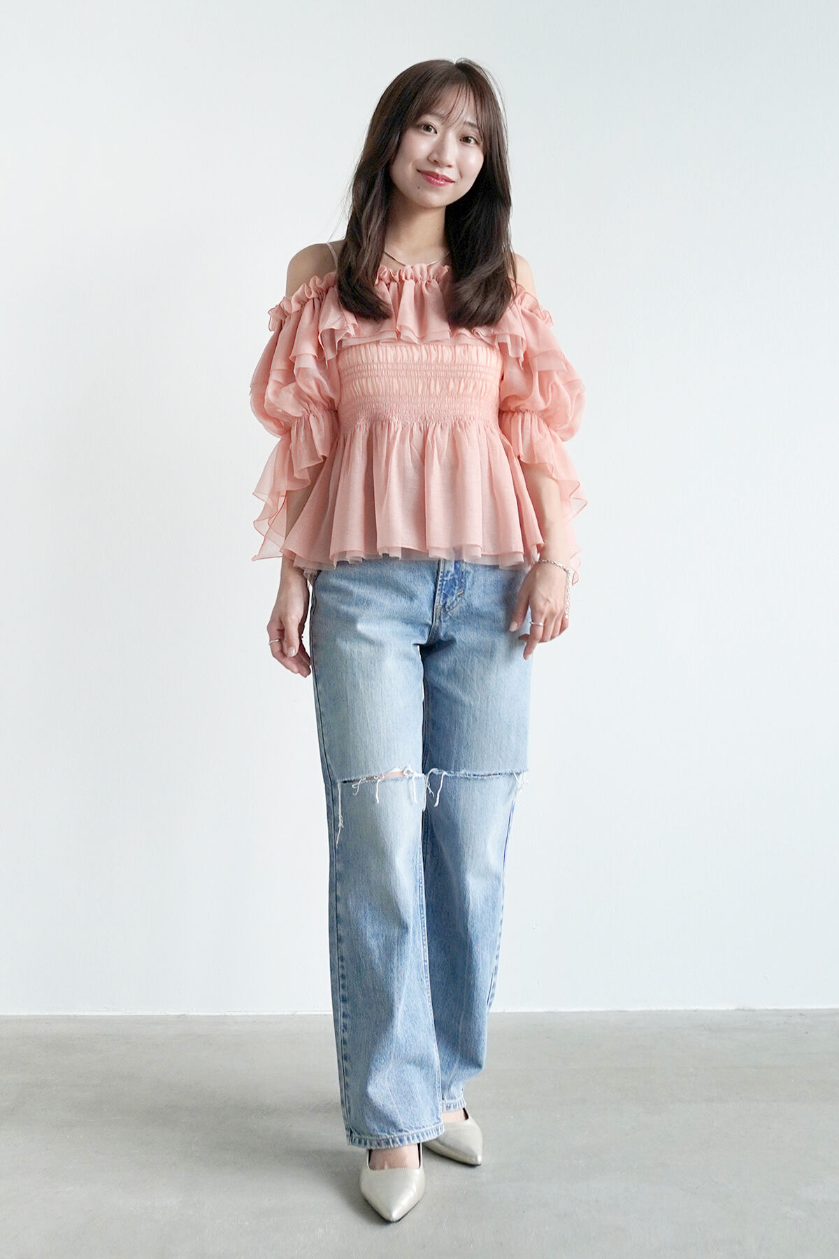 COCO DEAL「《COCO DEAL/Lee》ニースリットストレートデニムパンツ」|デニム|