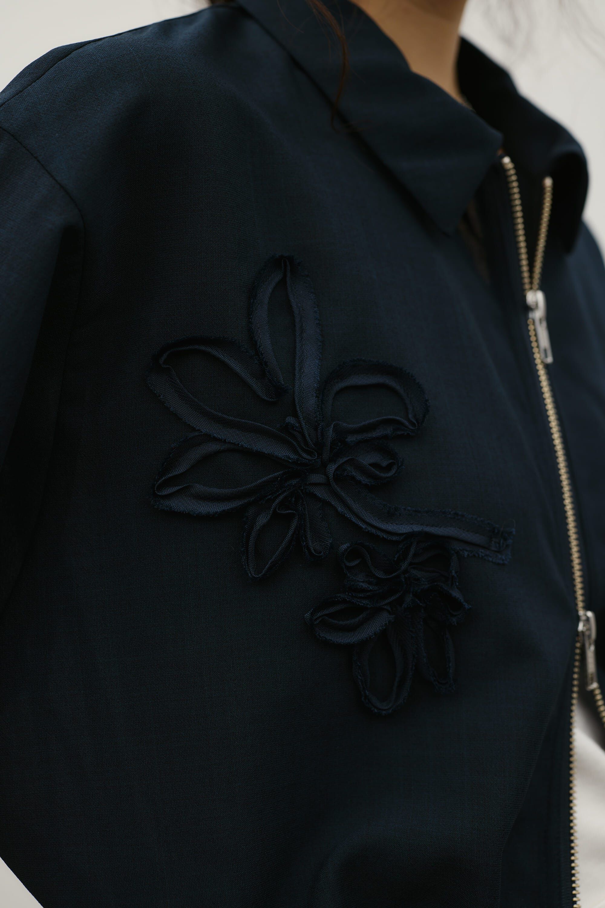 STYLEMIXER「フラワーエンブロイダリージップシャツ」|シャツ・ブラウス|