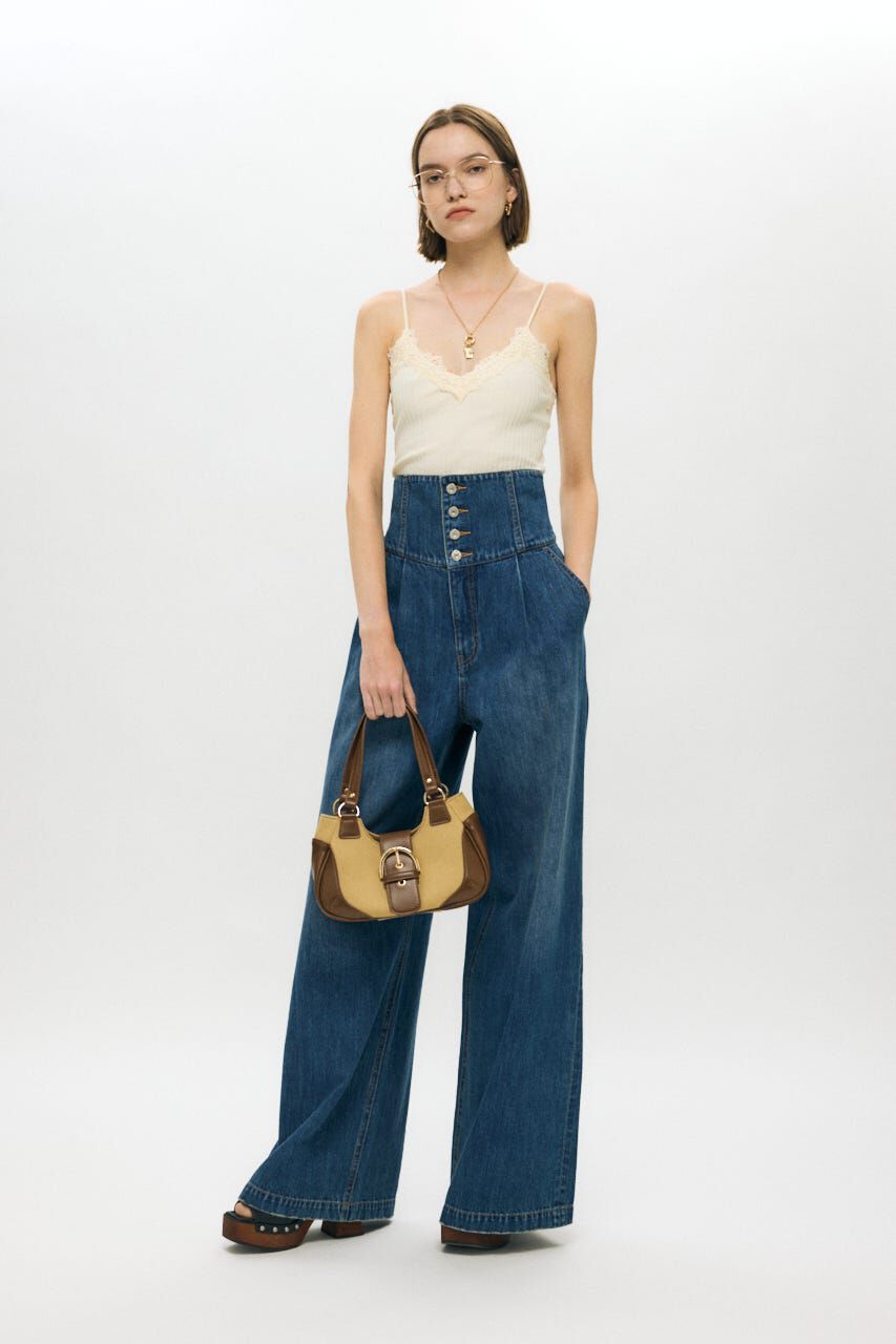 MOUSSY「LACE TRIM RIB キャミソール」|キャミソール|