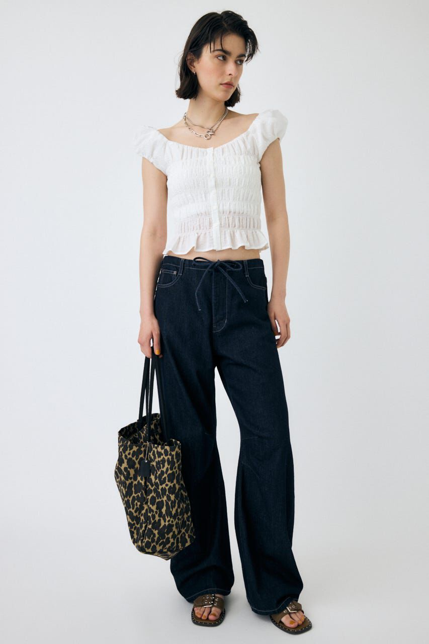 MOUSSY「OPEN NECK GATHER ブラウス」|シャツ・ブラウス|