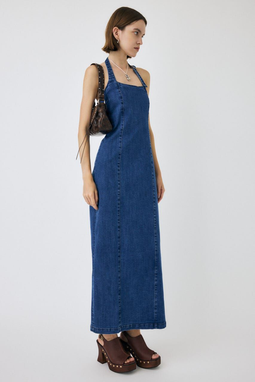 MOUSSY「HALTER STRAP デニムドレス」|ワンピース|