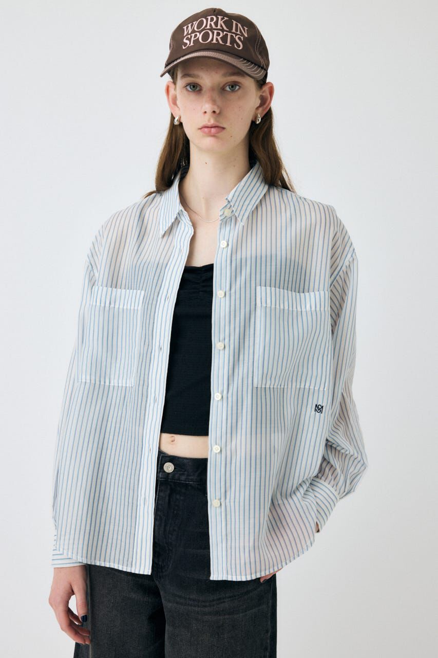 MOUSSY「OVERSIZED SHEER シャツ」|シャツ・ブラウス|柄WHT5