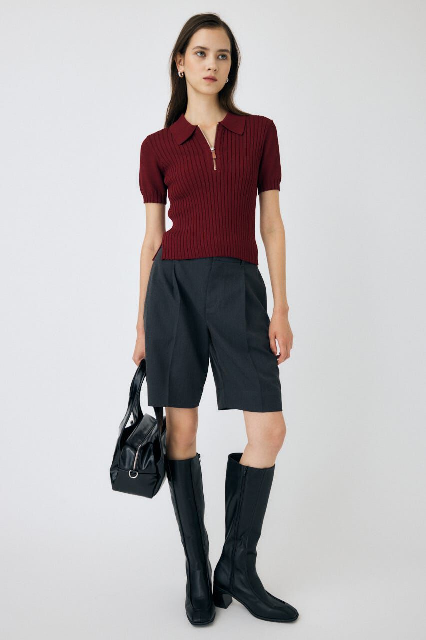 MOUSSY「HALF ZIP CLASSIC ポロ トップス」|ニット・セーター|