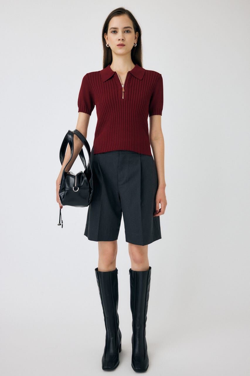 MOUSSY「HALF ZIP CLASSIC ポロ トップス」|ニット・セーター|