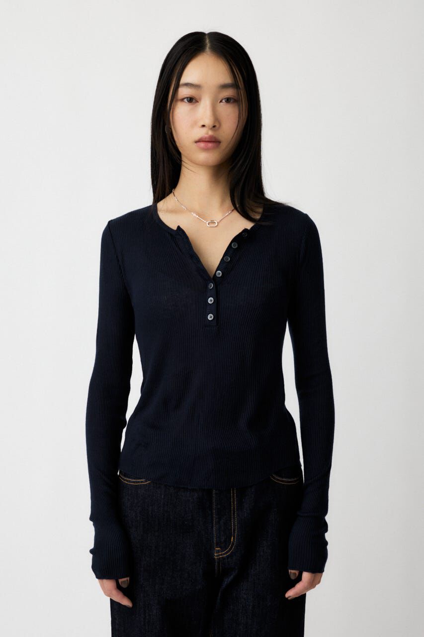 MOUSSY「HENRY NECK LONG SLEEVE Ｔシャツ」|Tシャツ・カットソー|