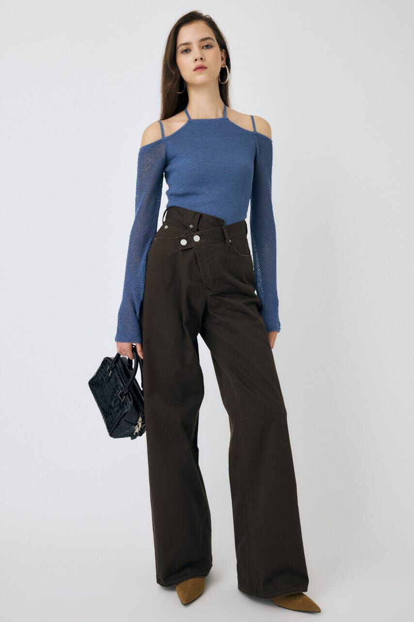 MOUSSY「OPEN SHOULDER HALTER ニットトップス」|ニット・セーター|