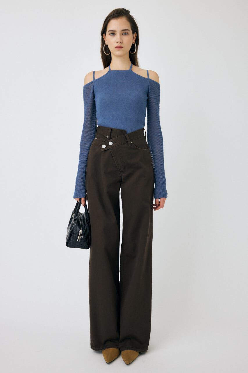 MOUSSY「OPEN SHOULDER HALTER ニットトップス」|ニット・セーター|