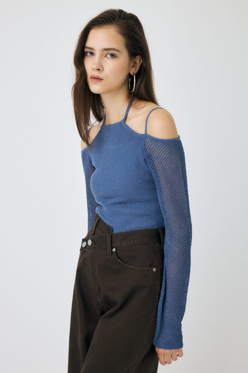 MOUSSY「OPEN SHOULDER HALTER ニットトップス」|ニット・セーター|
