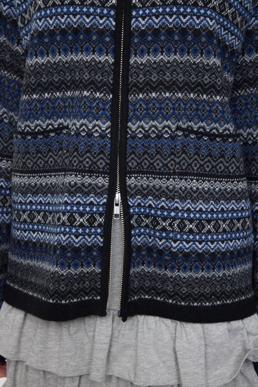 MOUSSY「FAIR ISLE KNIT ジャケット」|カーディガン|