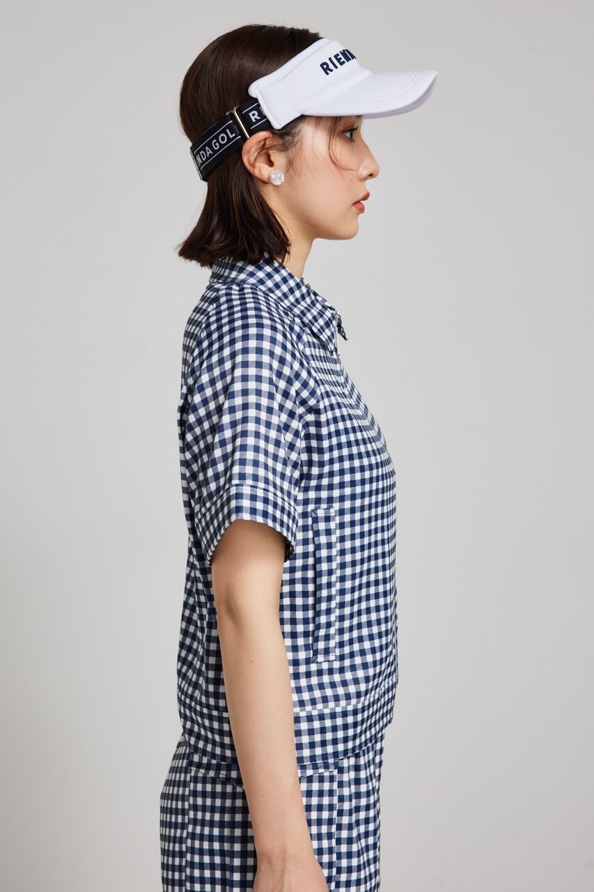 rienda「ギンガムチェックZIP UPブルゾン」|ブルゾン・スタジャン|