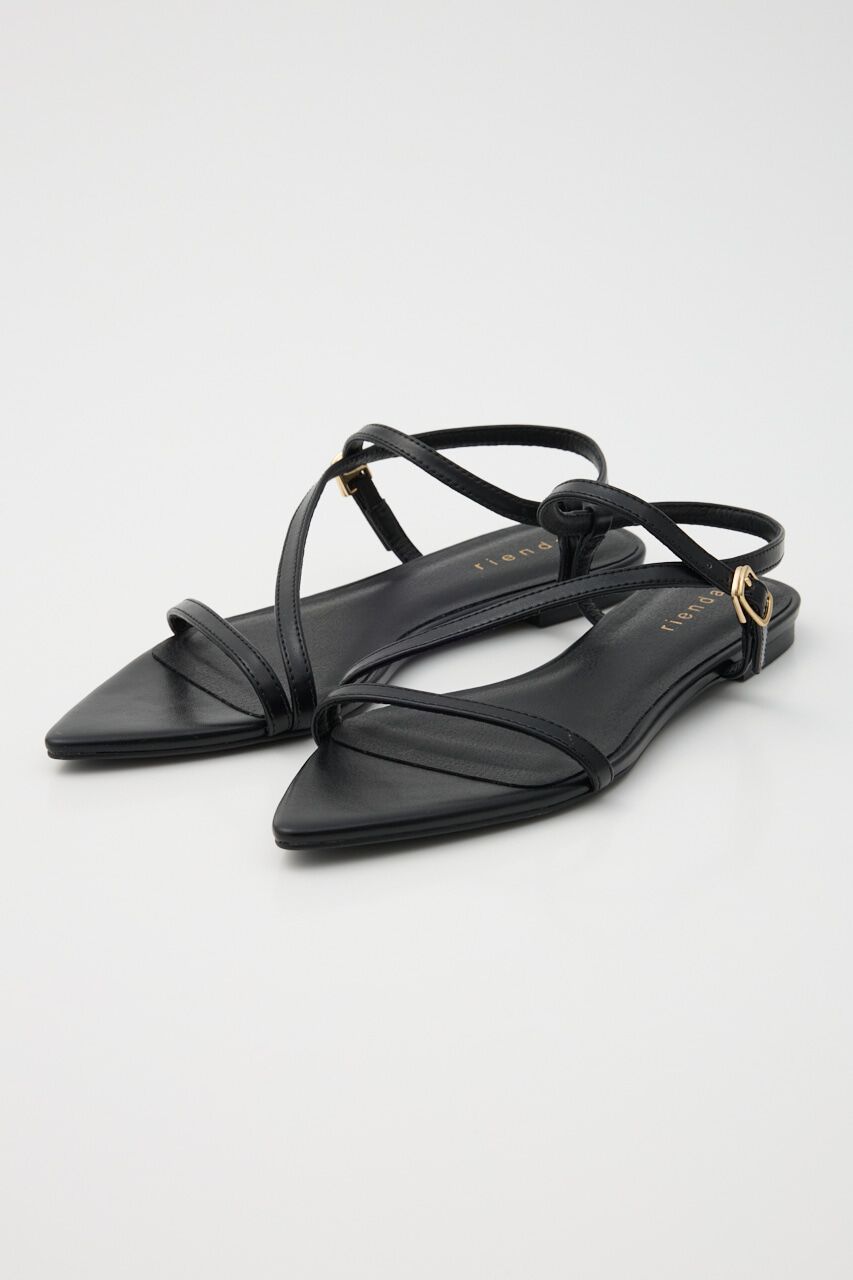 rienda「ポインテッドトゥローヒールサンダル」|サンダル|BLK