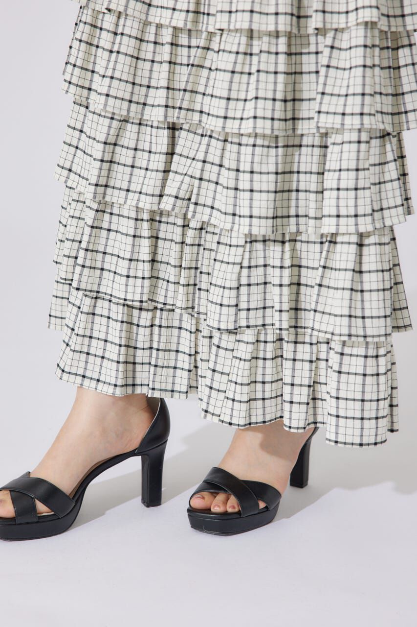 rienda「ジャストウエストティアードマキシスカート」|スカート|